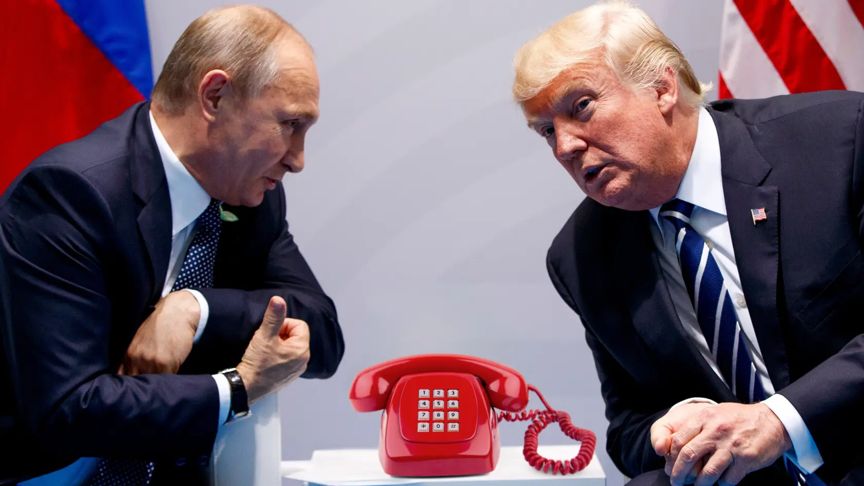 Putin (vľavo) sa s Trumpom 19. mája 2025 telefonicky spojil, aby prerokovali podmienky mieru na Ukrajine.