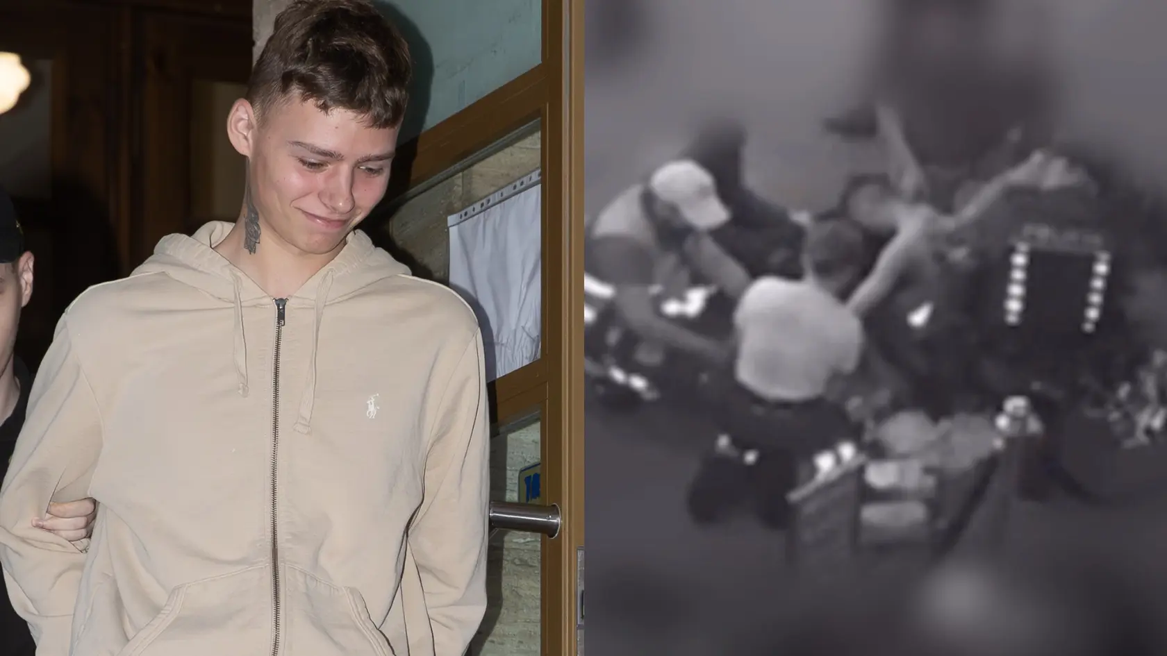 Artem pri odchode zo súdu. 