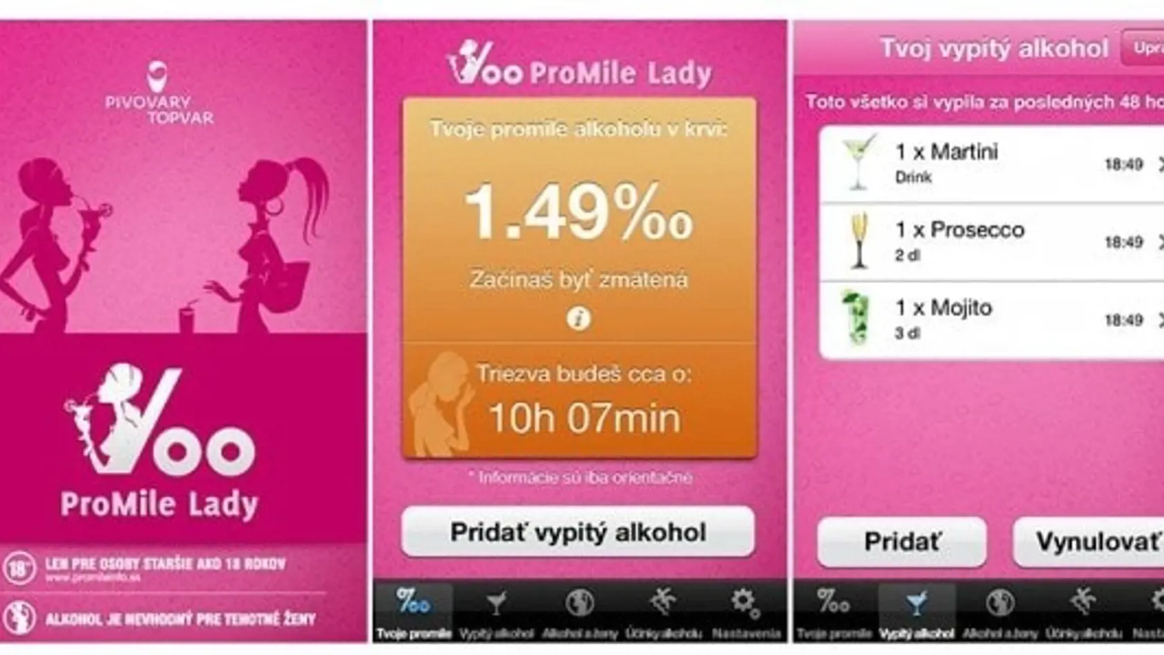 S mobilnými aplikáciami Promile info a PromileLady budete mať svoje pitie pod kontrolou.