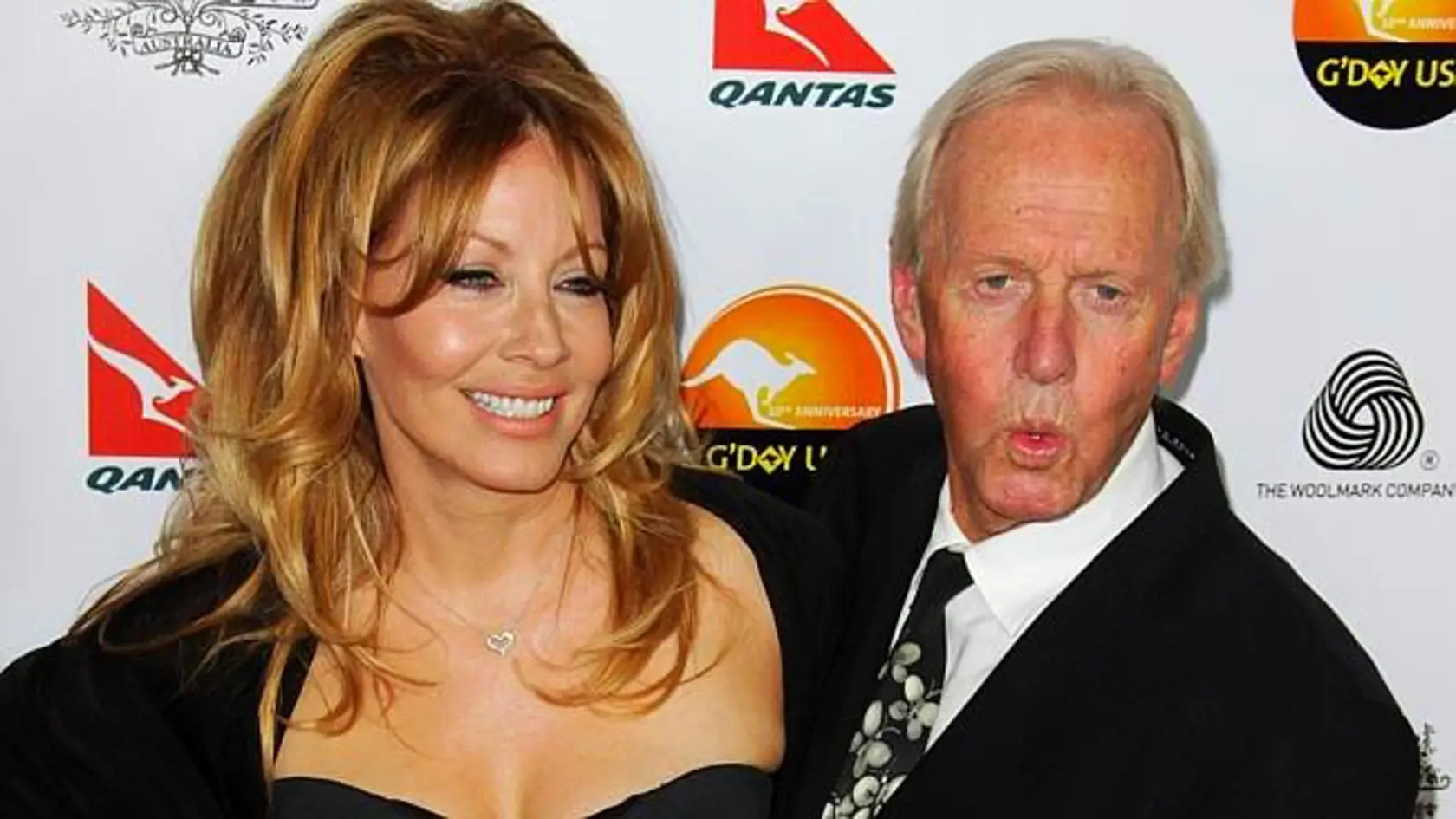 January 12th 2013  Picture Shows Paul Hogan Linda Kozlowski & Son Chance arriving at the 2012 G'Day USA Los Angeles Black Tie gala to honor Australians Paul Hogan Rose Byrne and recognize John Travolta. at the JW Marriott at L.A Live.
