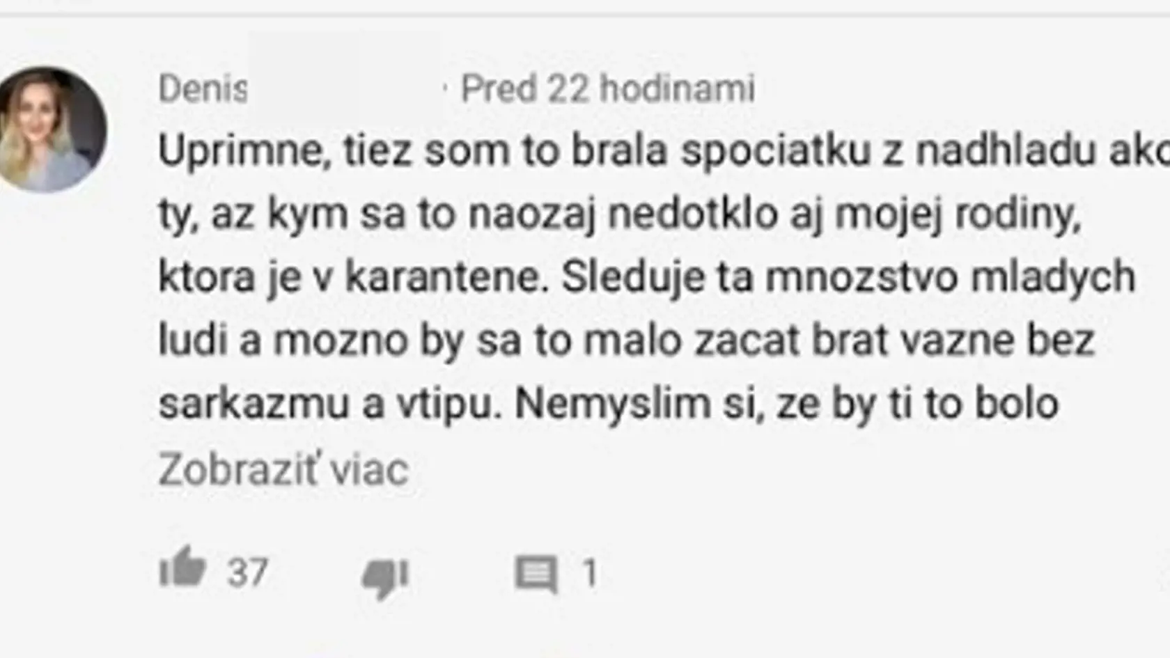 Negatívne komentáre ľudí.