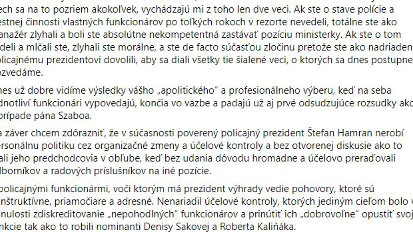 Status Romana Mikulca k slovám Denisy Sakovej – časť 3/3.