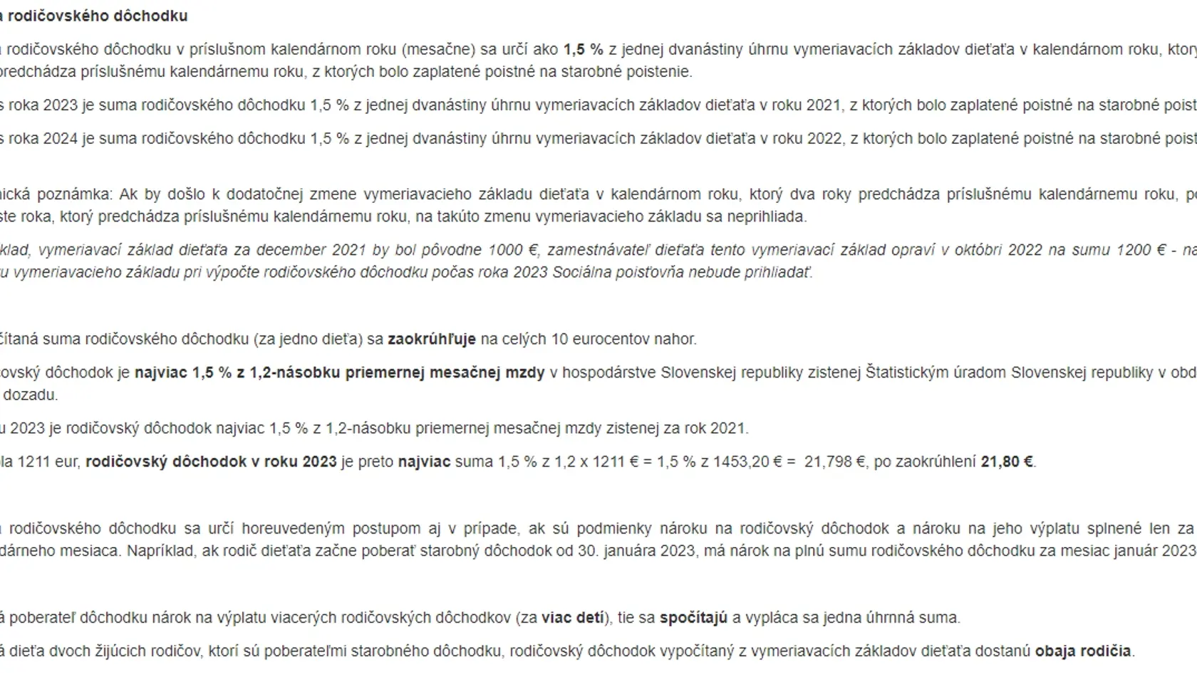 Jozef Mihál: Rodičovský dôchodok