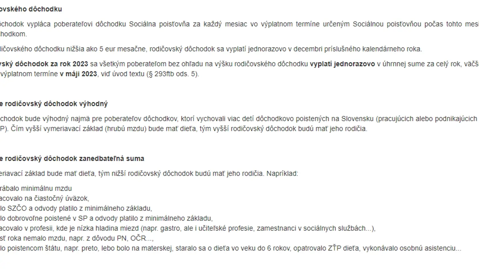 Jozef Mihál: Rodičovský dôchodok