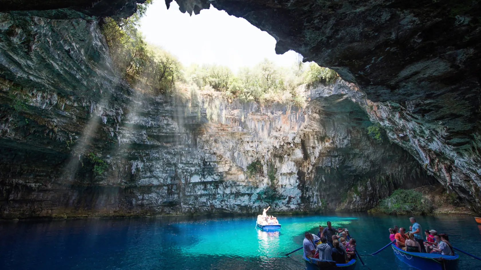 Famous melissani lake on Kefalonia island - Greece