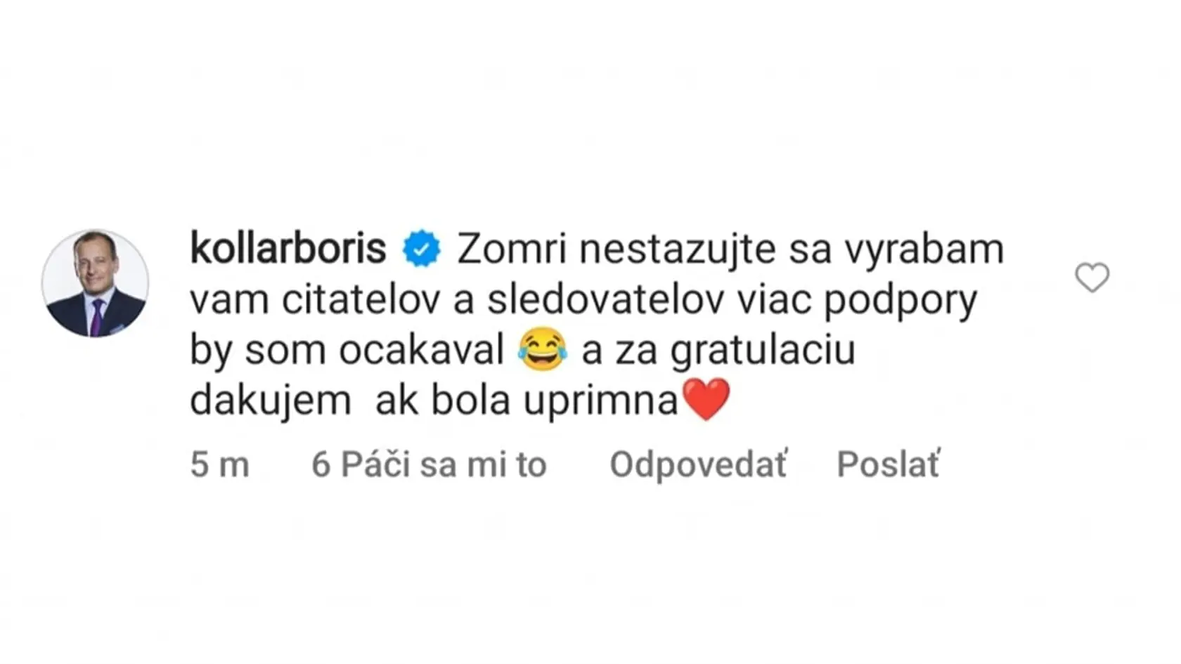 K statusu Igora Matoviča (OĽaNO) a následnej reakcii satirickej stránky Zomri sa vyjadril aj predseda parlamentu Boris Kollár (Sme rodina).