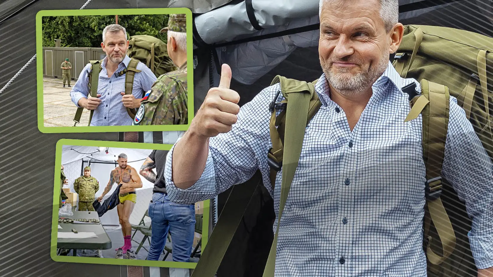 Prezident pri nástupe na výcvik neskrýval dobrú náladu. 