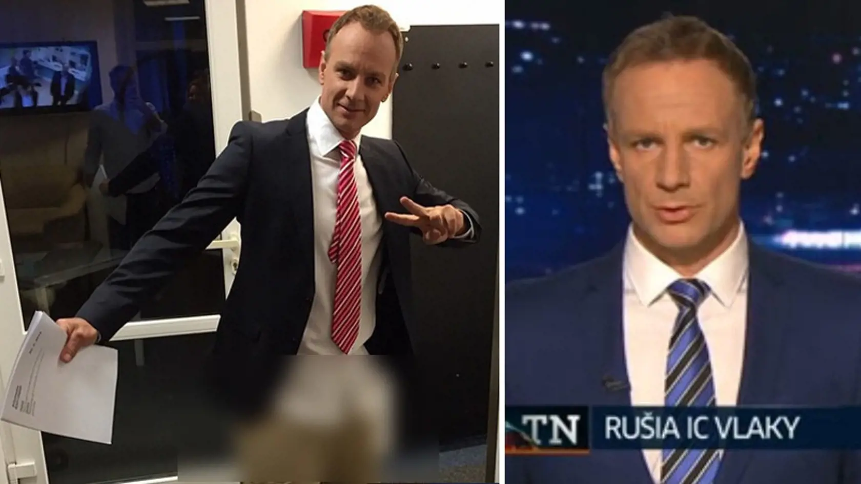Patrik Švajda v takto moderuje televízne noviny.