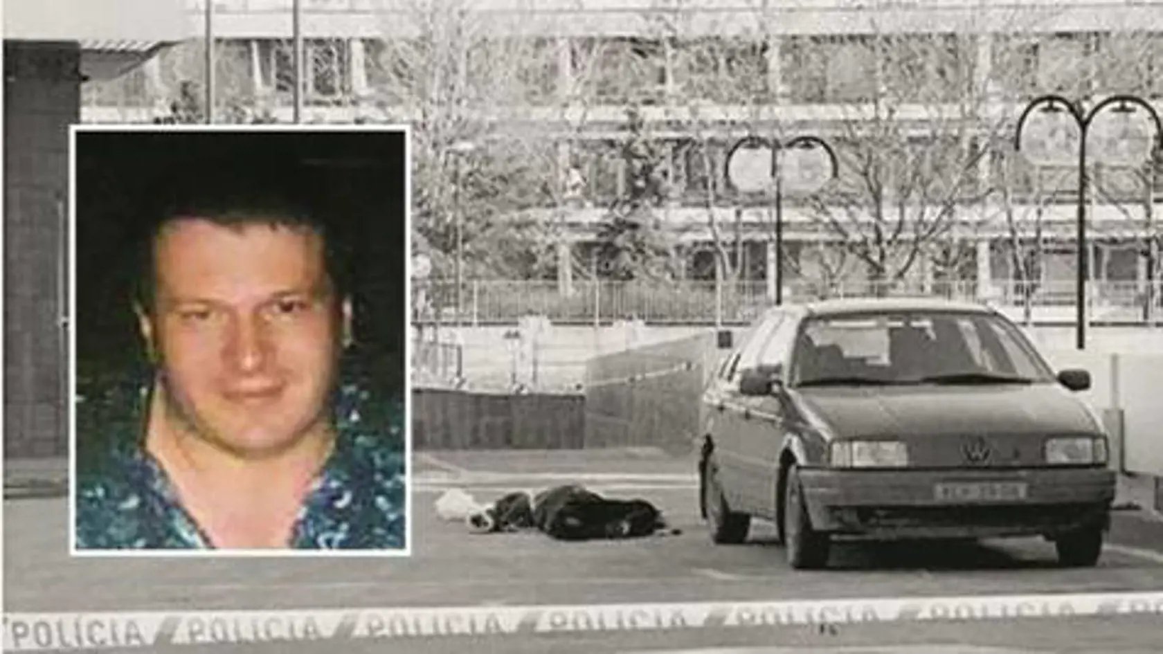Dobová fotografia z vraždy mafiánskeho bosa Miroslava Sýkoru z februára 1997.