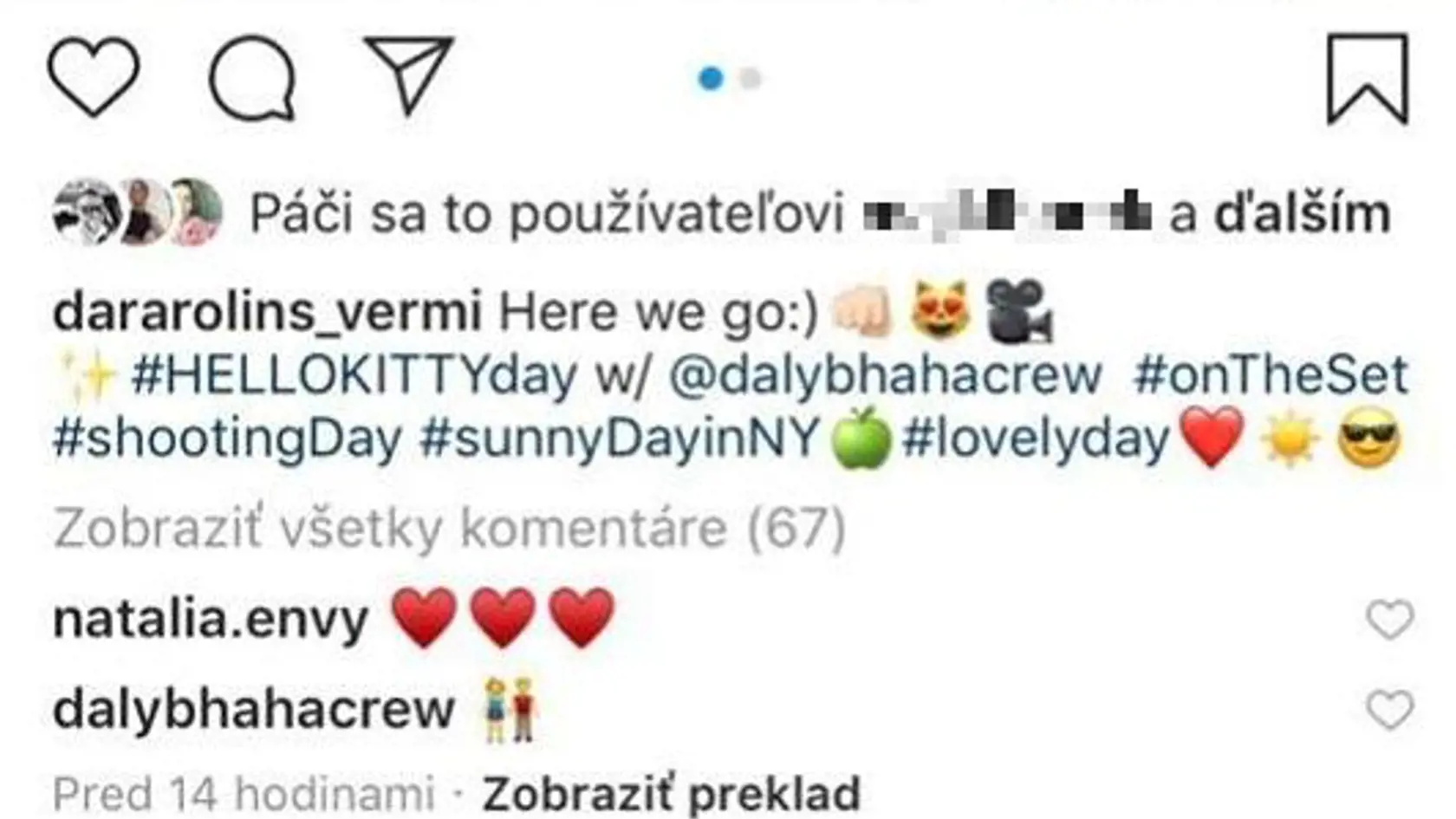 Darin zajačik Dalyb jej napísal pod fotkou iba smajlík zamilovaného páriku.