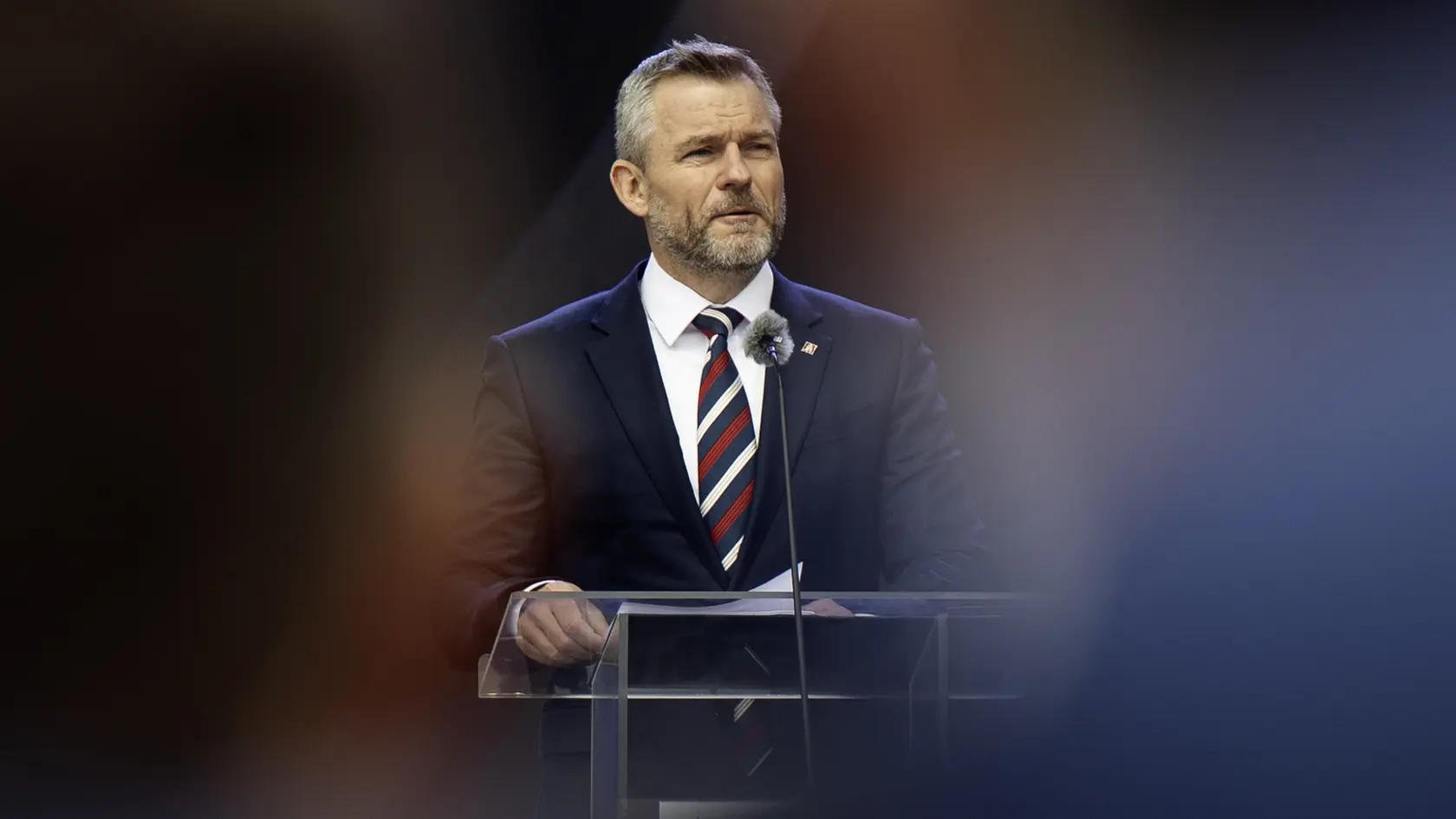 Na snímke prezident SR Peter Pellegrini sa prihovára počas celoslovenských osláv 80. výročia víťazstva nad fašizmom v Piešťanoch 8. mája 2025.
