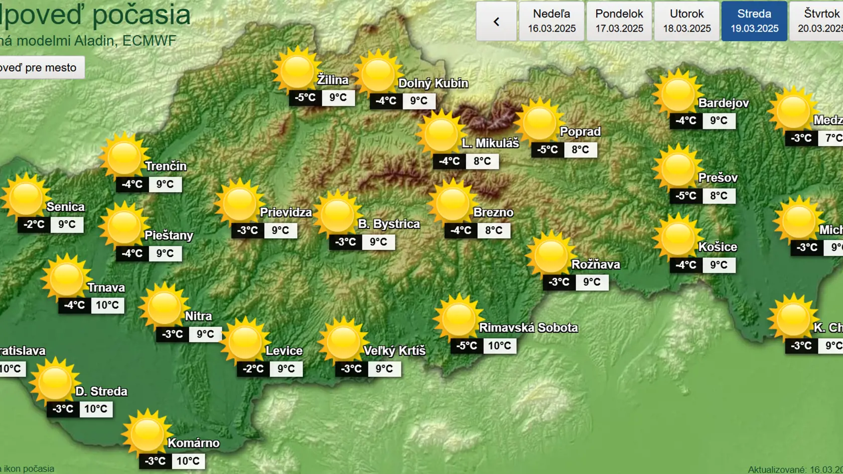 V stredu sa už cez deň oteplí na 6 až 12°C.