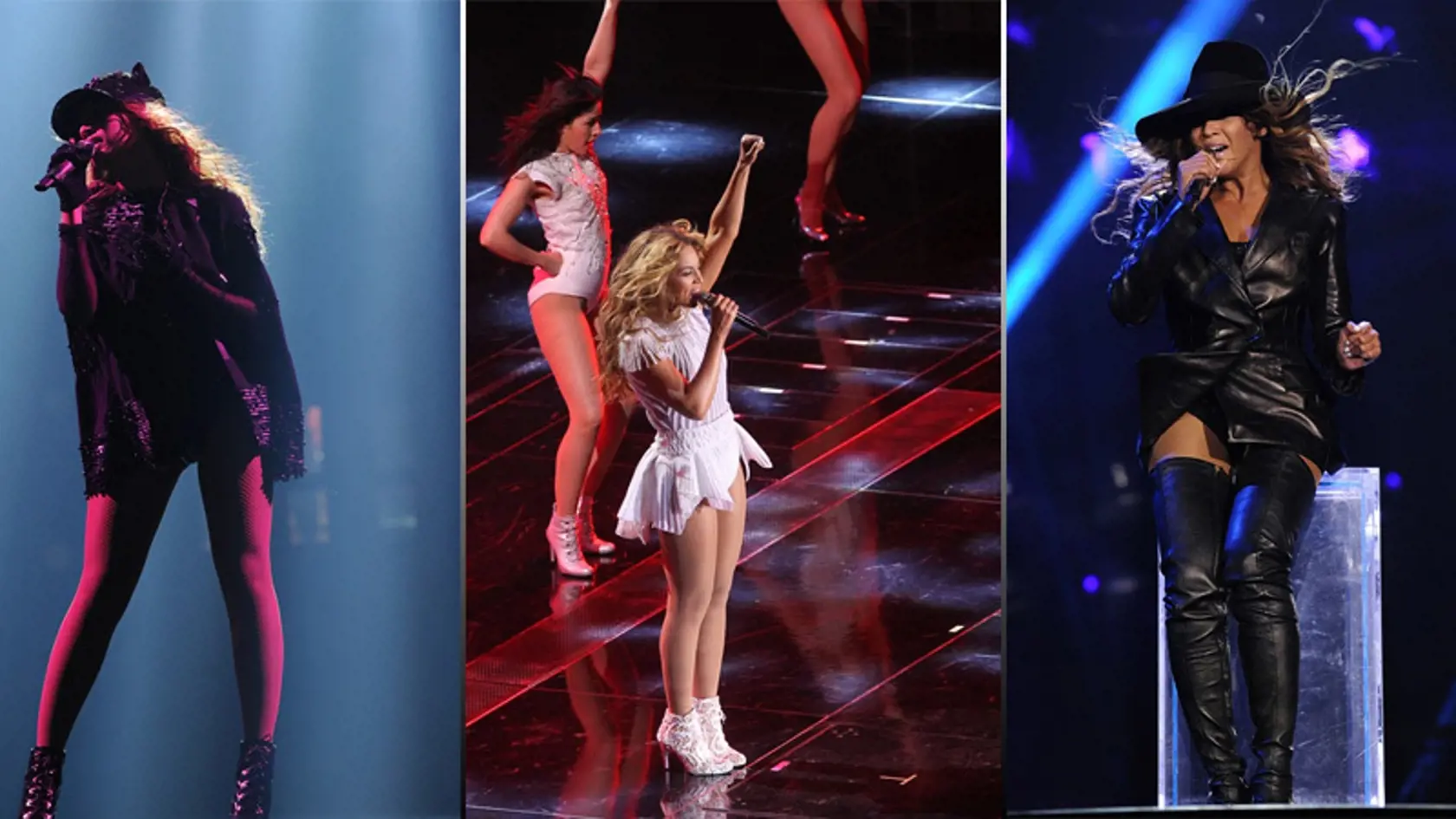 Skutočná diva:
Beyoncé stíhala
spievať, tancovať aj
rozdávať úsmevy na
každú stranu.