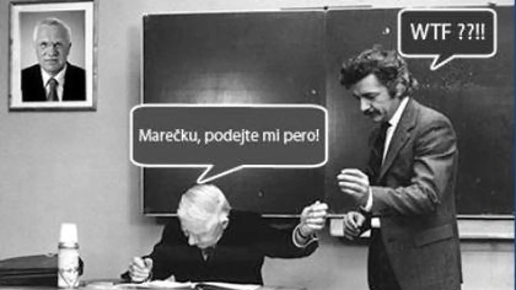 Podejte mi pero: Kto by si film
nepamätal, Klaus však perá skôr berie.