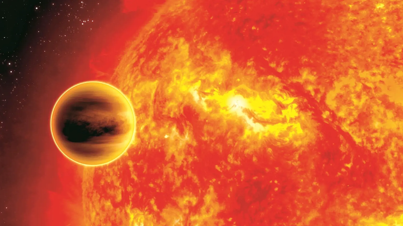 PODOBÁ SA JUPITERU WASP-76b patrí do kategórie ultrahorúcich plynných obrov. Sú to svety podobné Jupiteru a Saturnu, ale obiehajú okolo materskej hviezdy ešte „tesnejšie“ ako Merkúr.