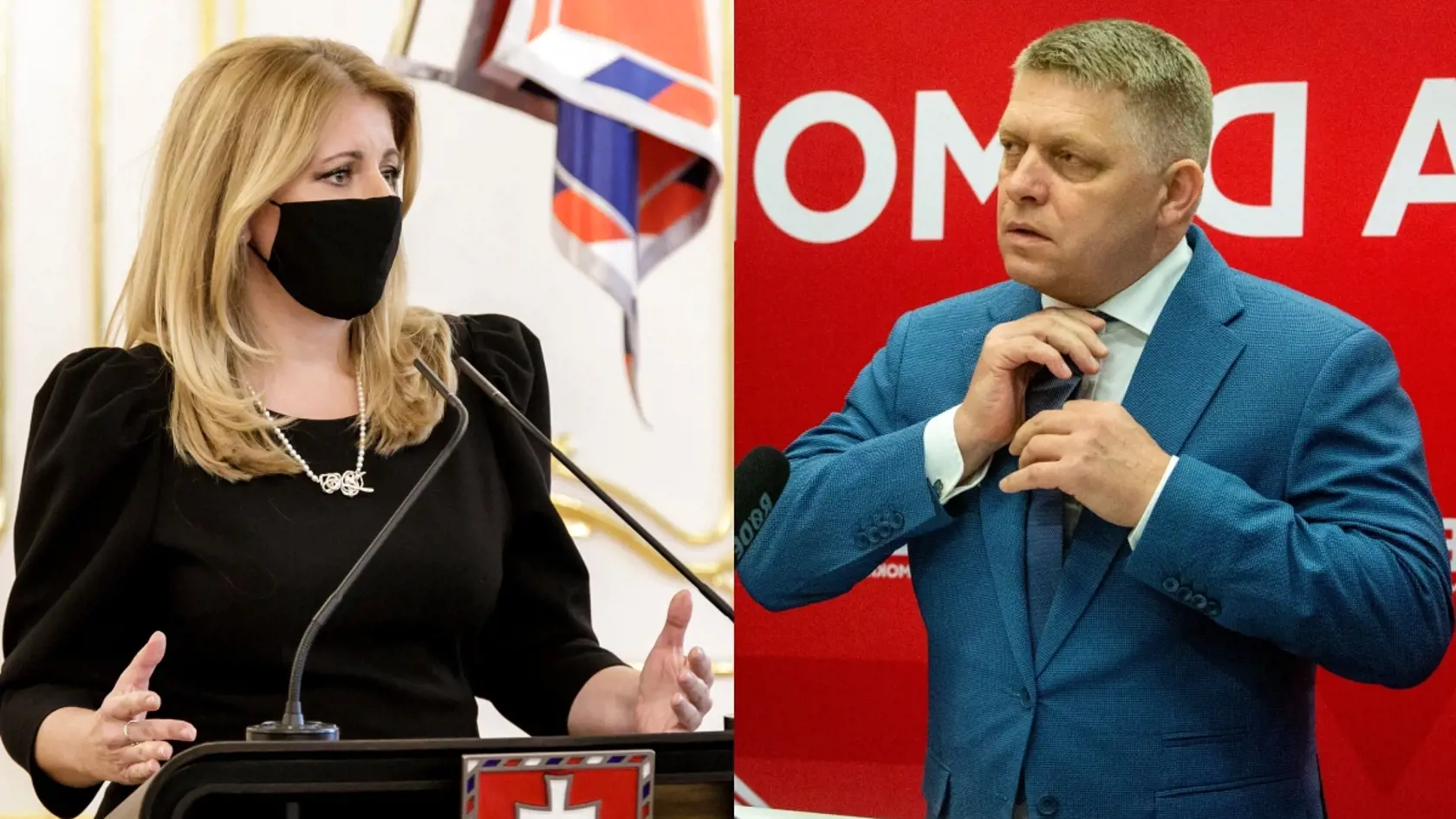Prezidentka Zuzana Čaputová a Robert Fico.