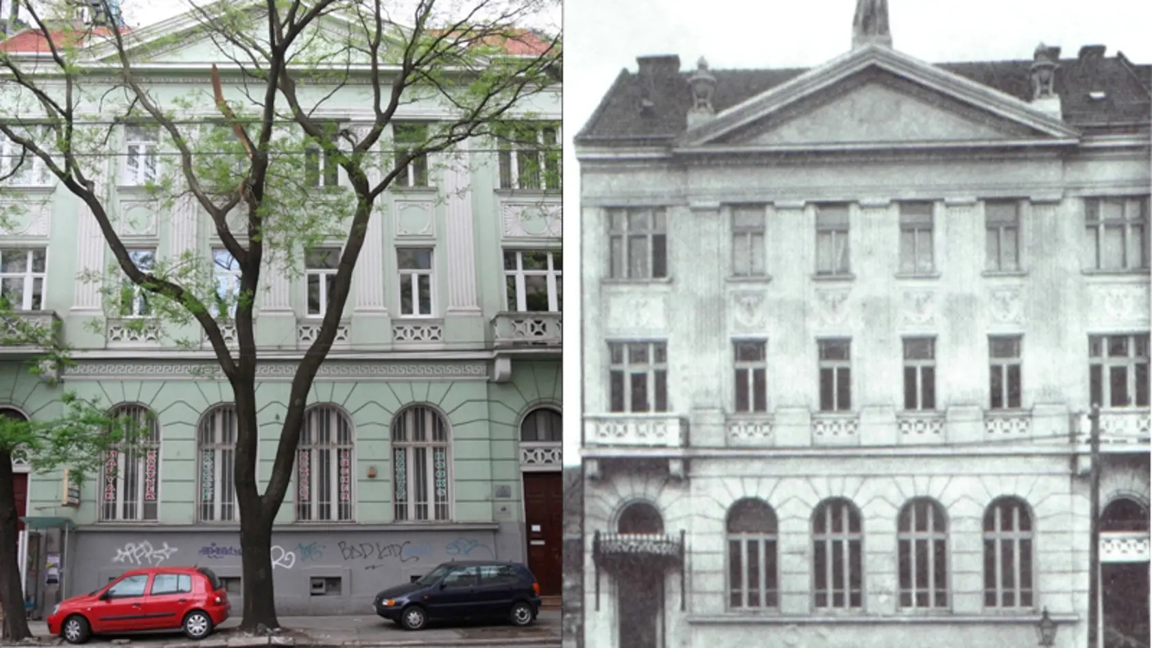 BUDOVA NA NÁMESTÍ 1. MÁJA:
Kedysi ju vlastnili slobodomurárske
lóže, dnes Csemadok.
PRED VOJNOU: Takto
vyzerala budova v čase,
keď ju vlastnili lóže.