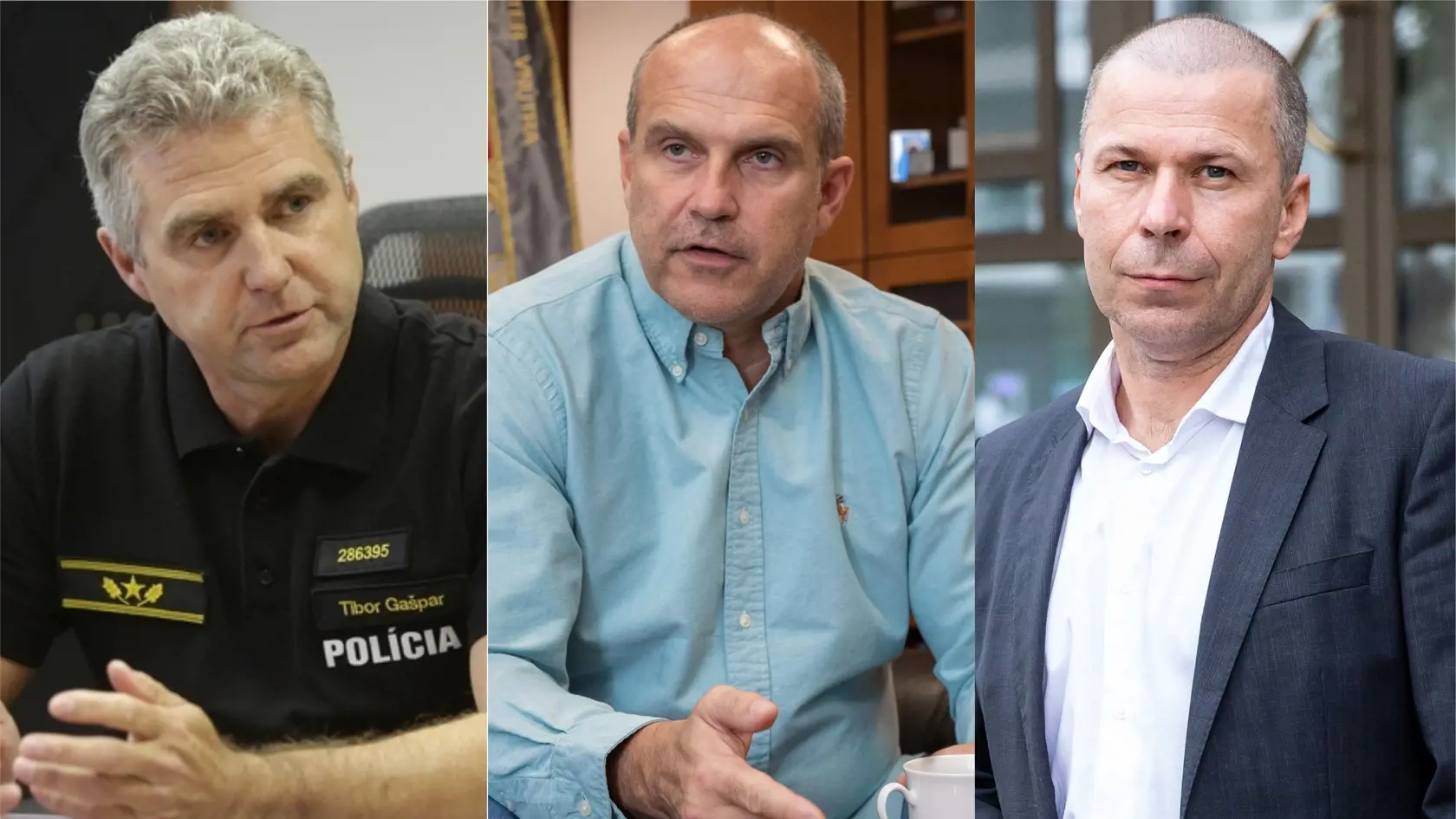 Policajní prezidenti: Zľava, Gašpar, Lučanský, Kovařík.