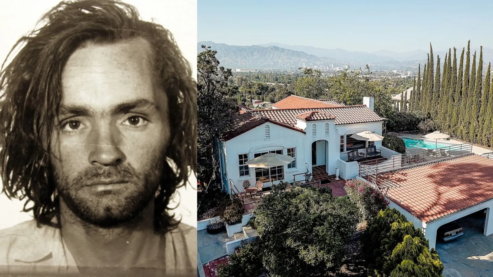 Charles Manson sídlo, kde jeho skupina zabila niekoľko ľudí. Medzi nimi aj herečku Sharon Tate v 8 mesiaci tehotenstva.