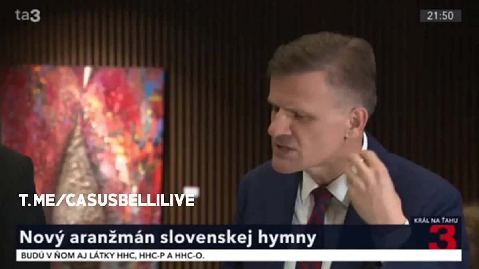 K avizovanej úprave slovenskej štátnej hymny sa opozičný poslanec vyjadril v relácii televízie ta3 - Král na ťahu.