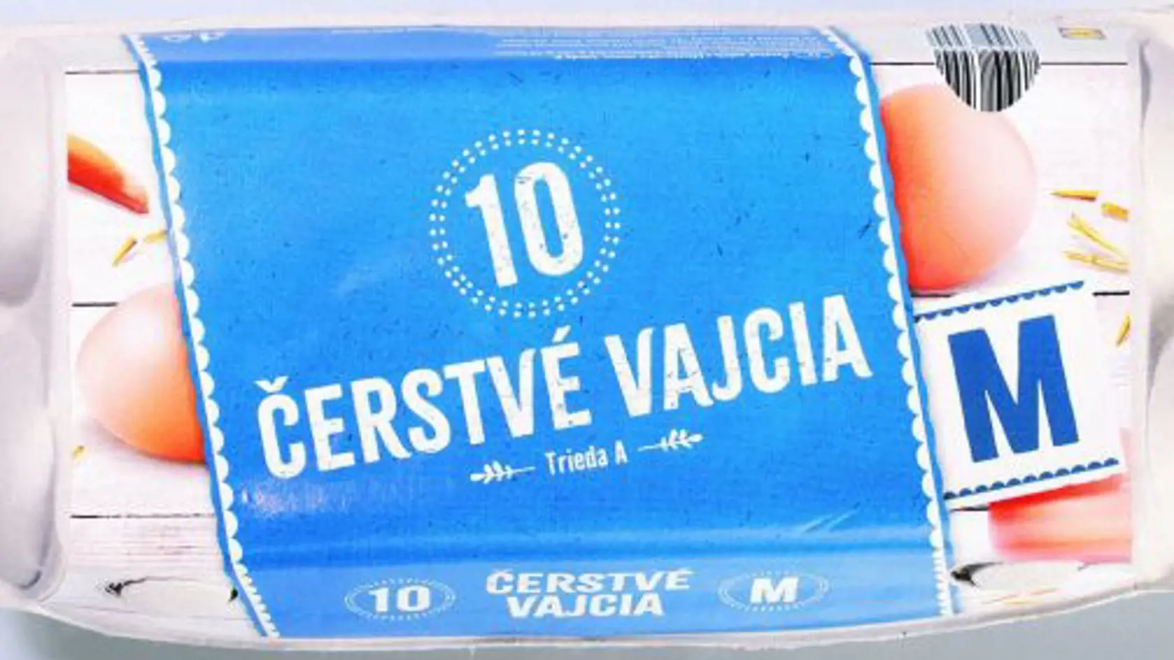 Čerstvé vajcia M, 10 kusov, zľava 14 %, cena po zľave 2,39 eura.