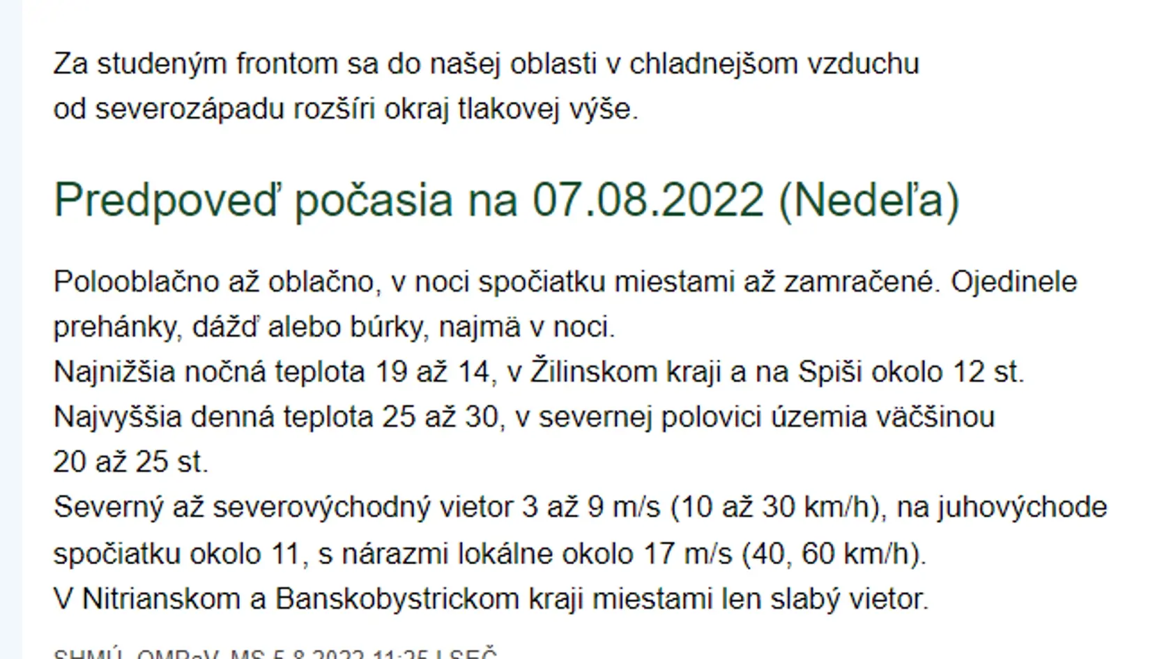 Predpoveď počasia