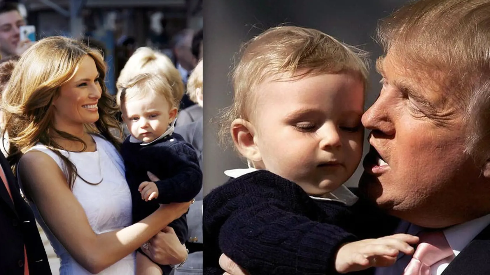 Barron Trump ako bábätko.