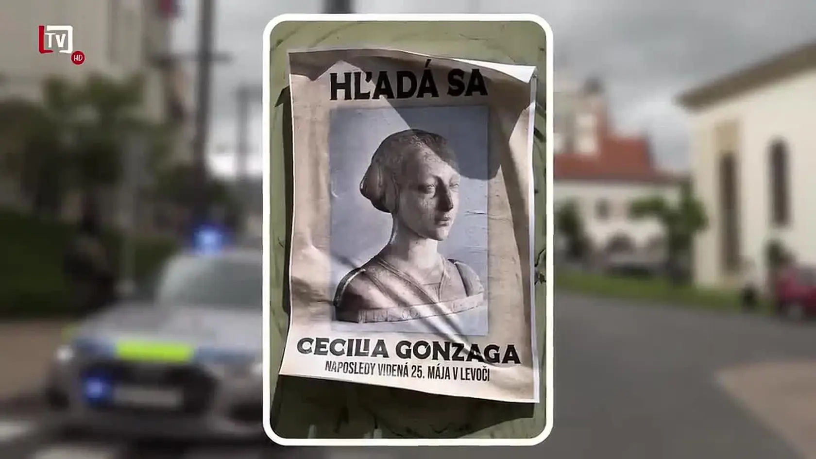 Reportáž TV Levoča o odvoz Donatellovej busty Cecílie Gonzágy.