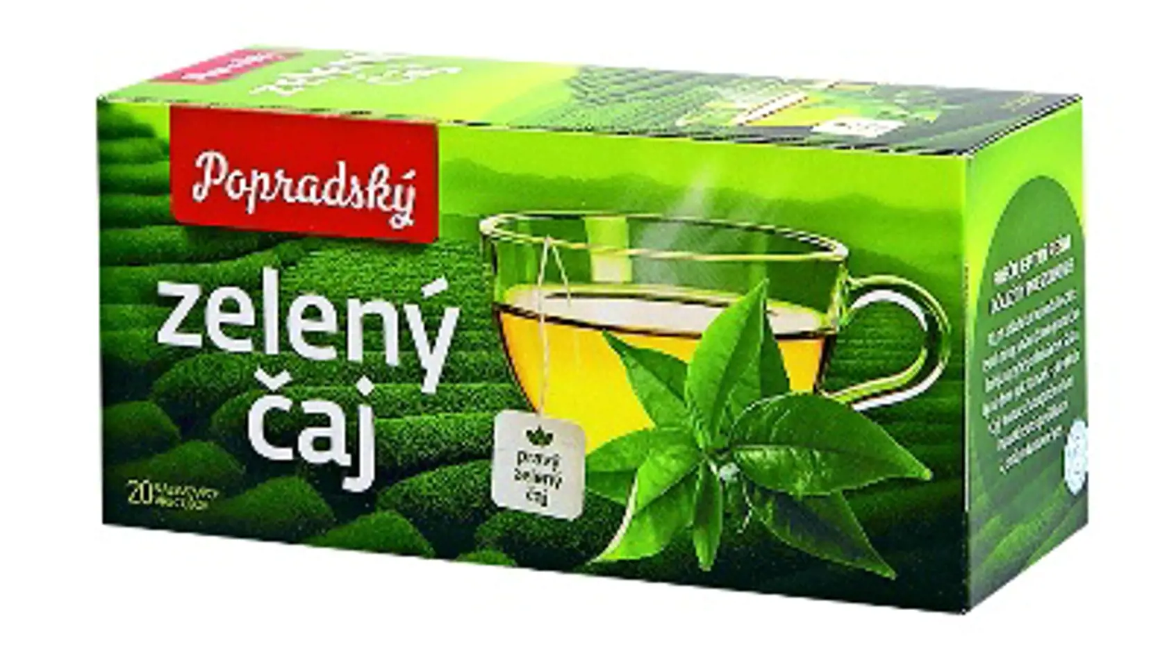 Popradský zelený čaj
Baliarne obchodu, a. s., 20 x 1,5 g
Krajina pôvodu/ Slovensko
Zloženie/ zelený čaj Teplota vody/ 100 °C Čas prípravy/ 2-4 minúty
Redakcia hodnotí: Svetložltý nápoj vôňou pripomína čerstvo podrvené čajové lístky. Chuť čaju pripraveného podľa návodu je dobrá, trpko-horkastá. Zjemní ju lyžička medu alebo cukru, prípadne citrónovej šťavy.