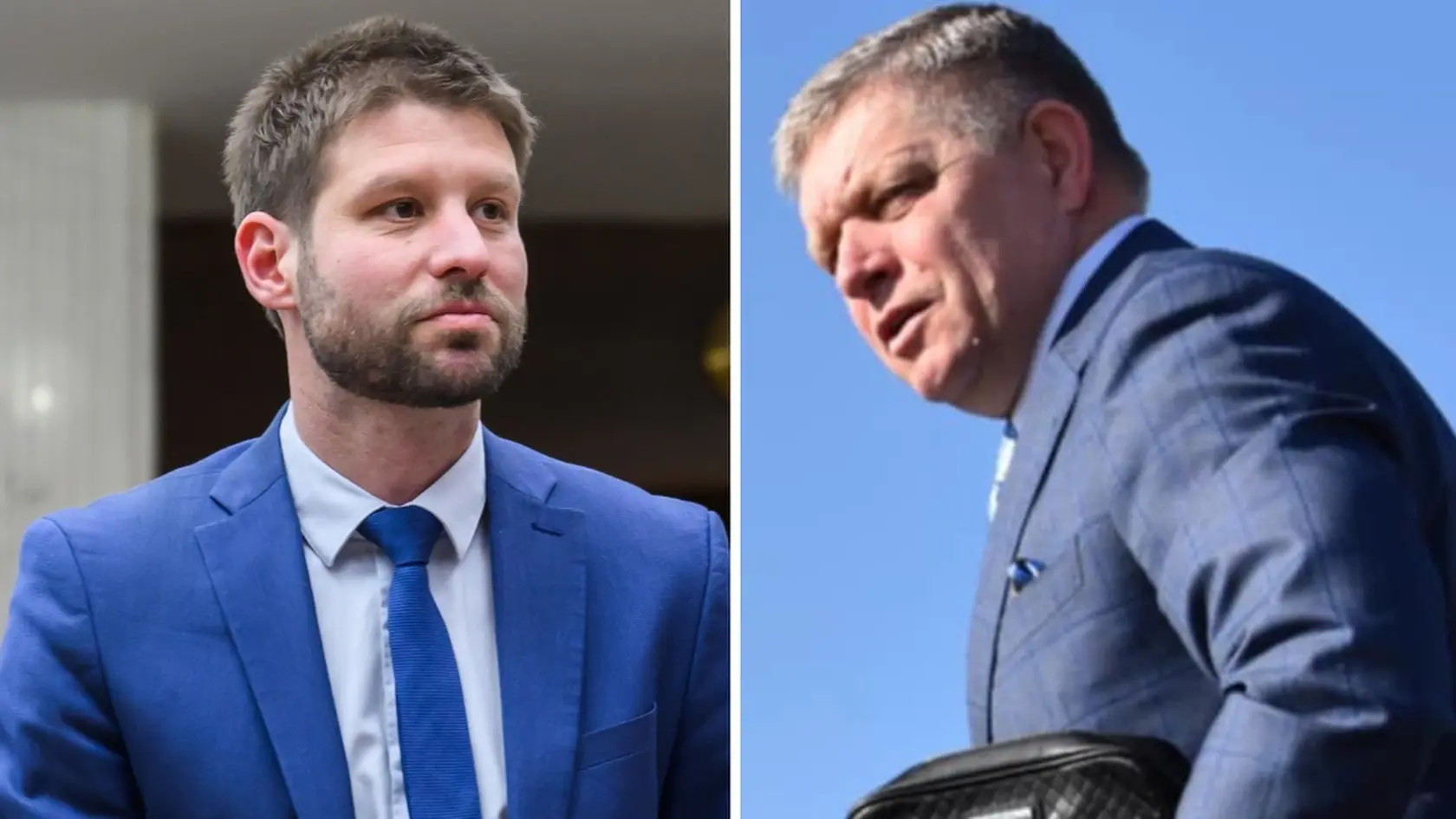 Michal Šimečka a Robert Fico.