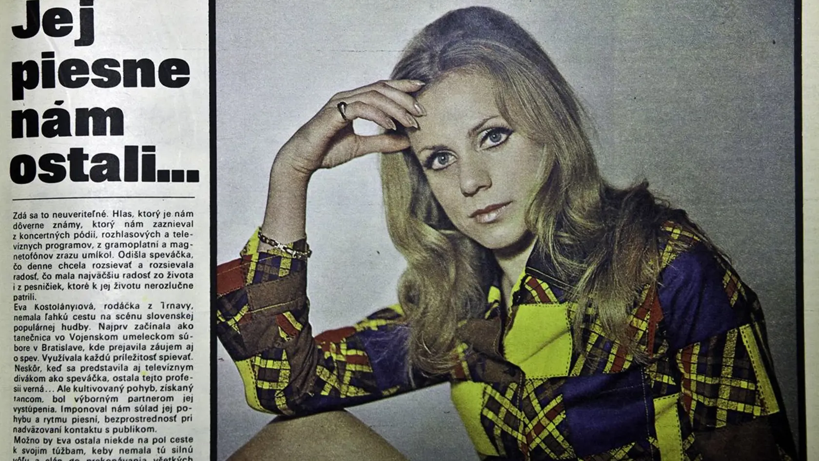Článok o Eve Kostolányiovej, ktorý vyšiel po jej smrti v októbri 1975 v časopise Život.