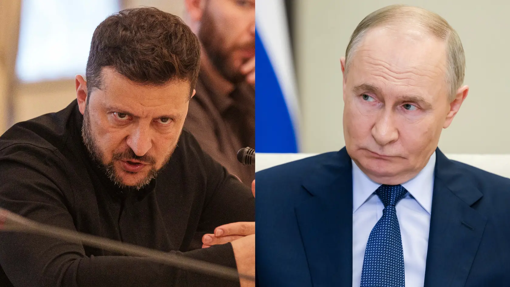 Volodymyr Zelenskyj, Vladimir Putin.