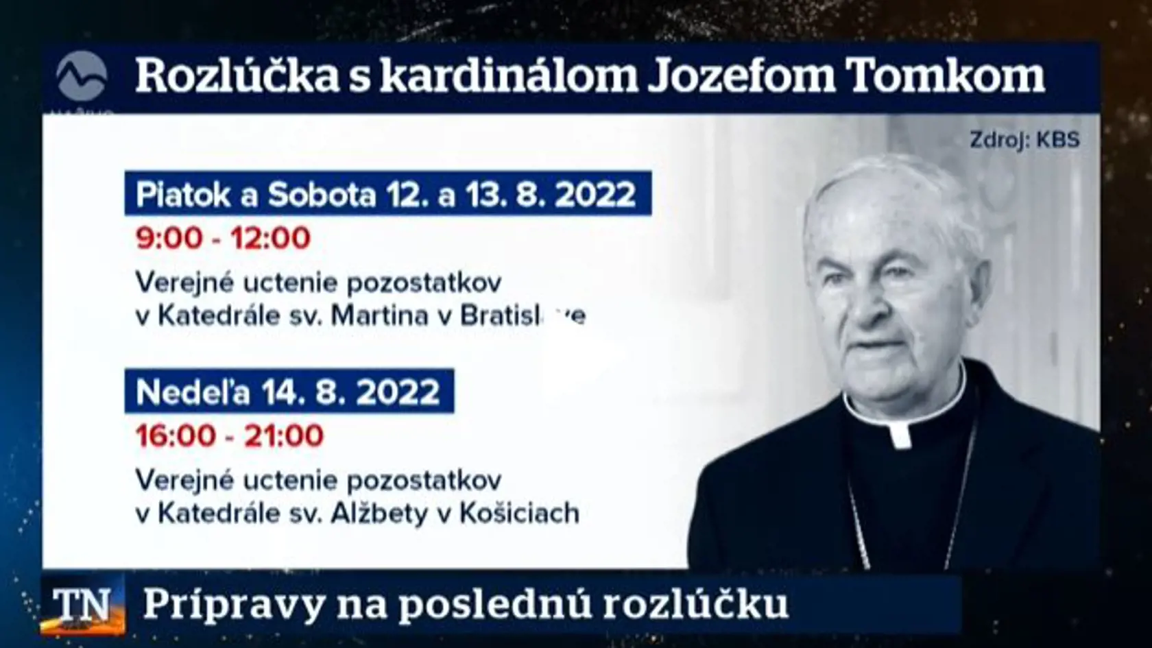 Rozlúčka s kardinálom Jozefom Tomkom.