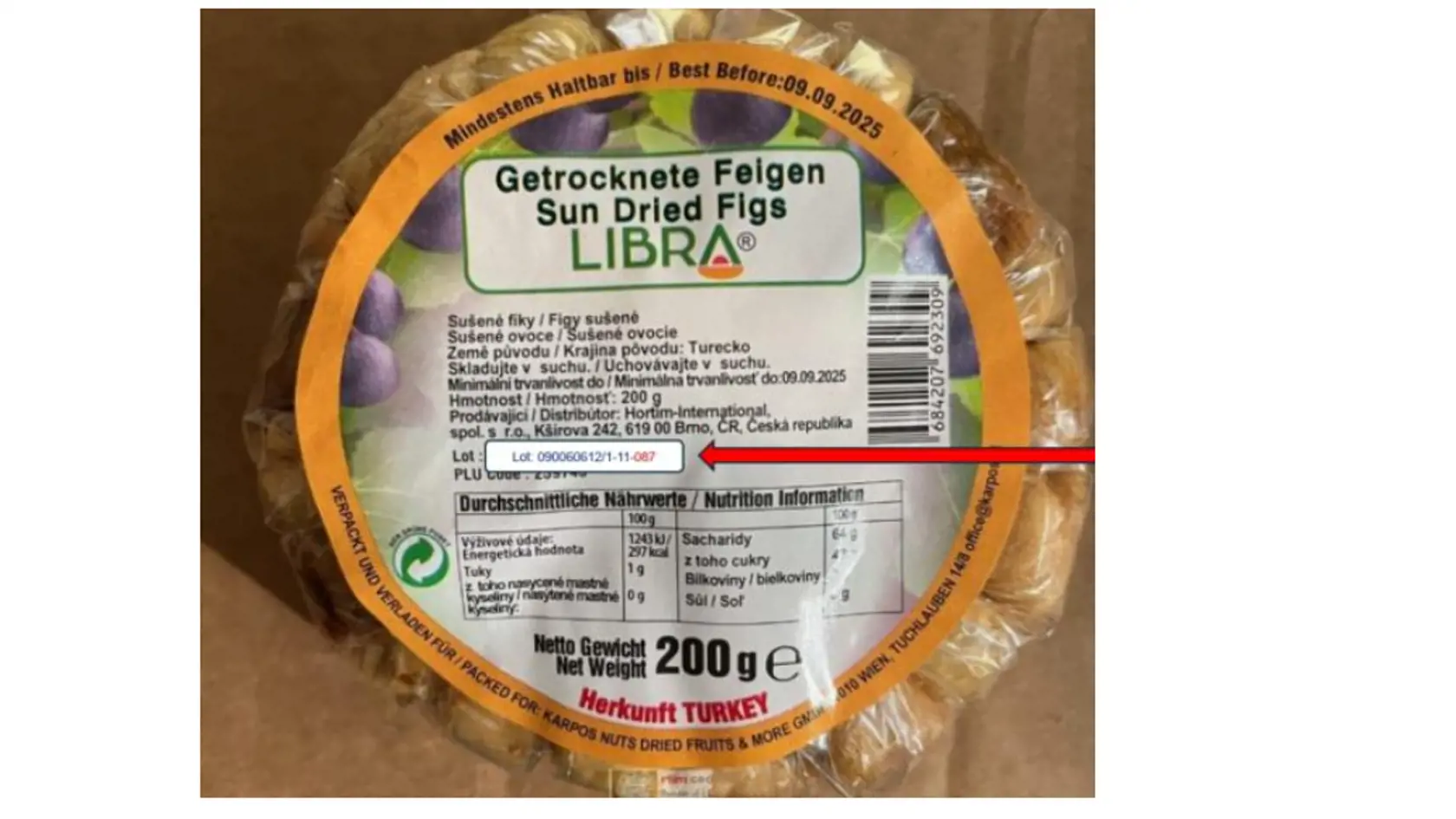 Stiahnutie sa týka nasledujúceho výrobku šarže 090060612/1-11-087: FIGY SUŠENÉ 200g