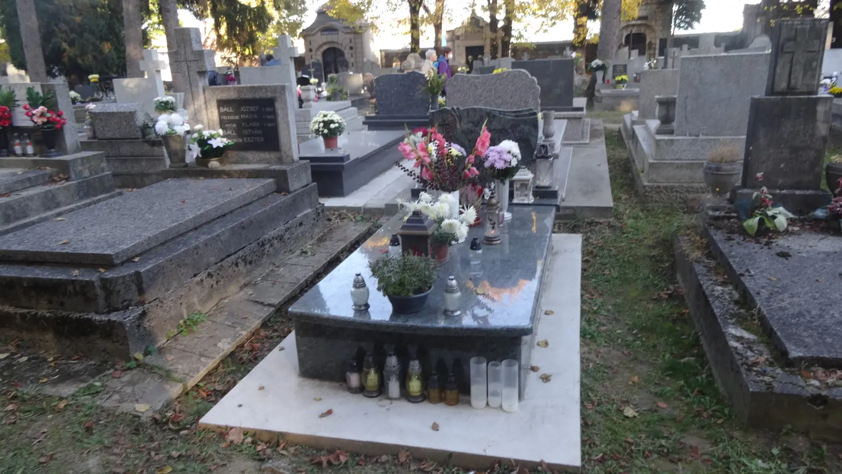 Hrob herečky je v starej časti Verejného cintorína.