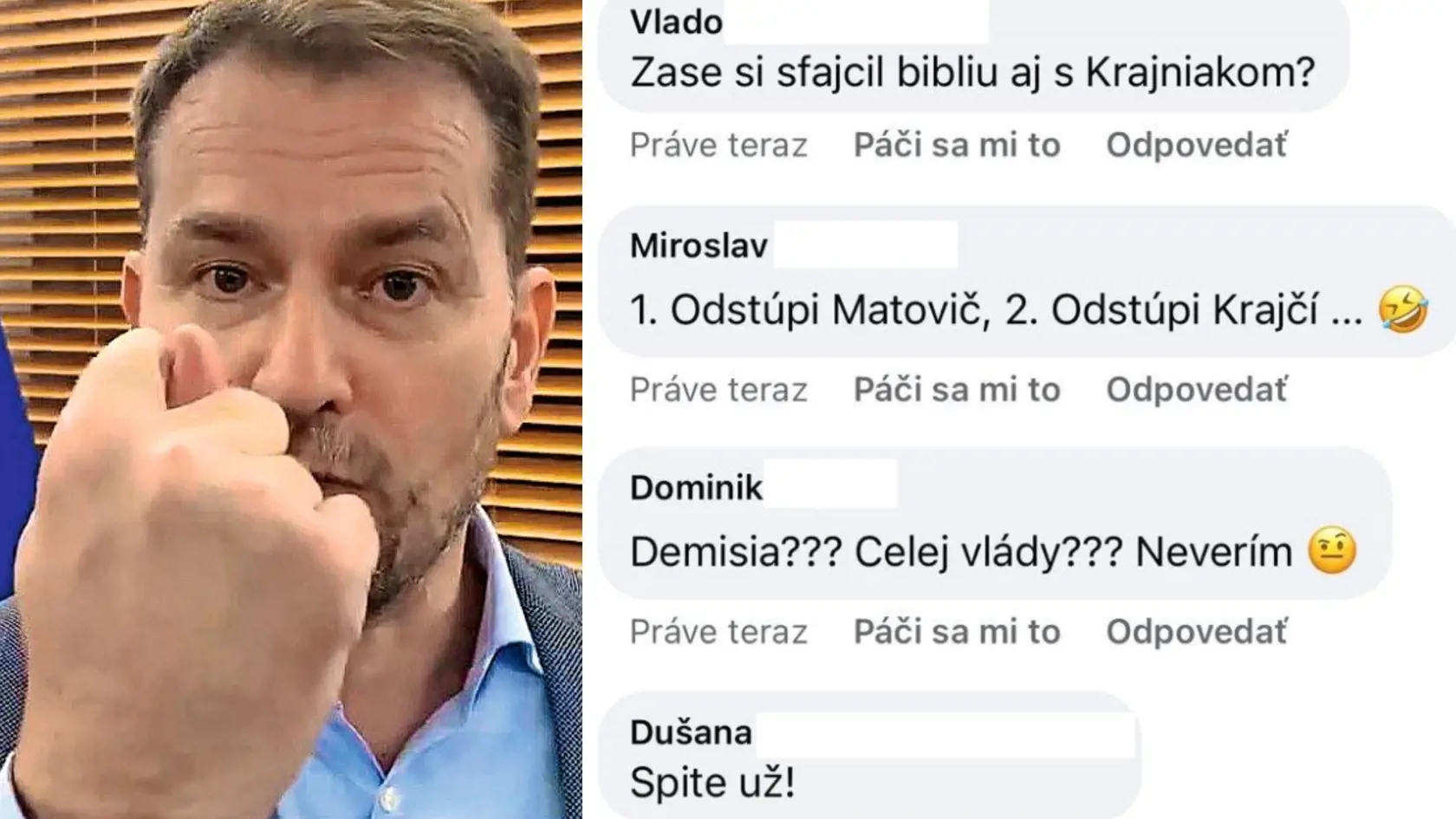 Ľudia žiadajú, aby Matovič odstúpil.