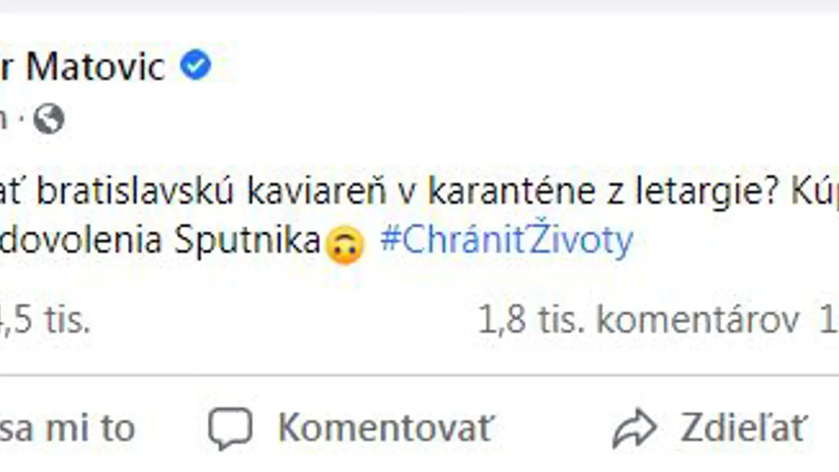 Matovič včera na svoj facebook napísal status, v ktorom sa vysmieval ľudom.