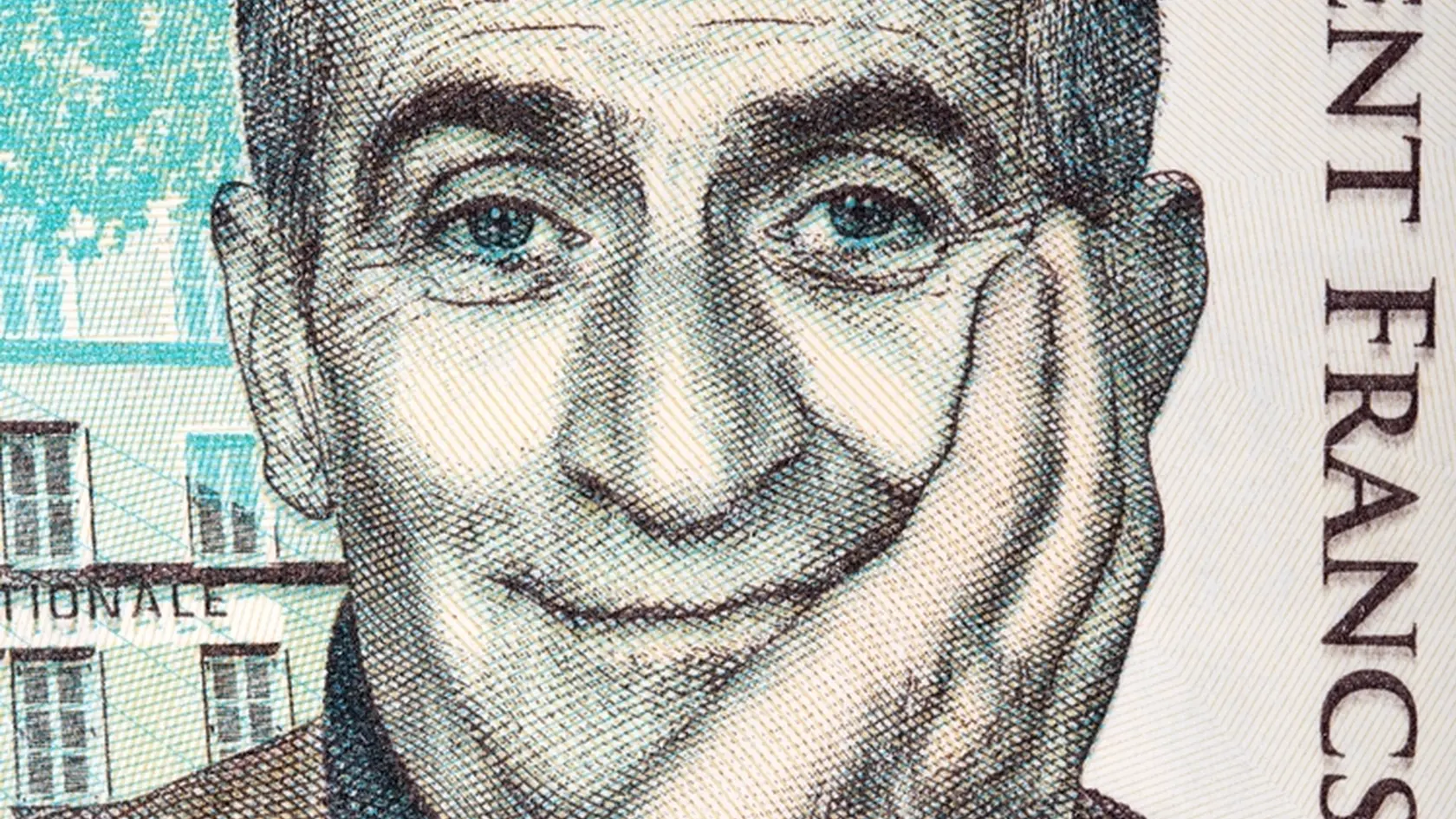 Louis de Funes a portrait from French money