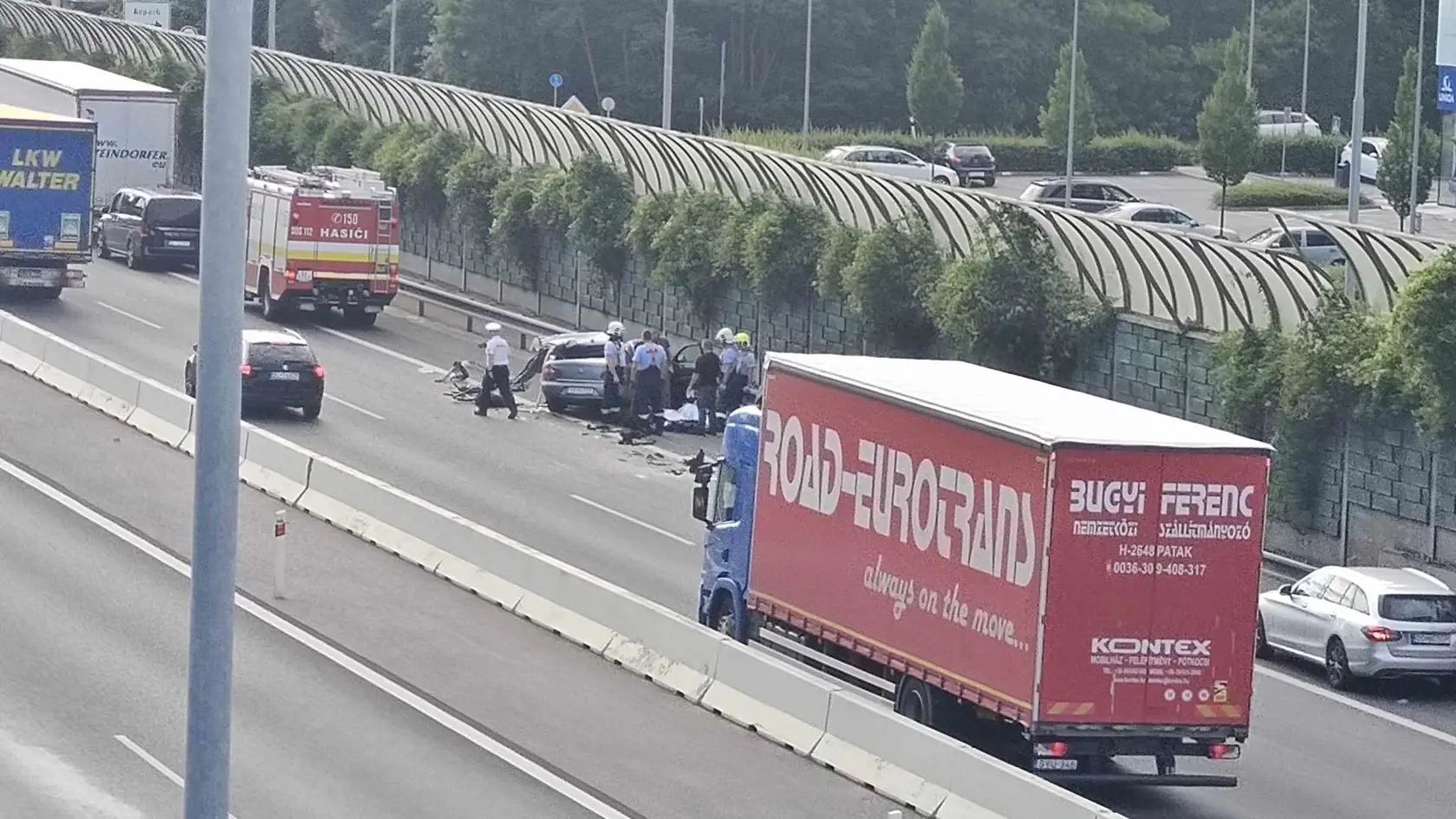 V Bratislave na diaľnici D1 došlo dnes (11.6.) k vážnej dopravnej nehode krátko pred 16.00h.
