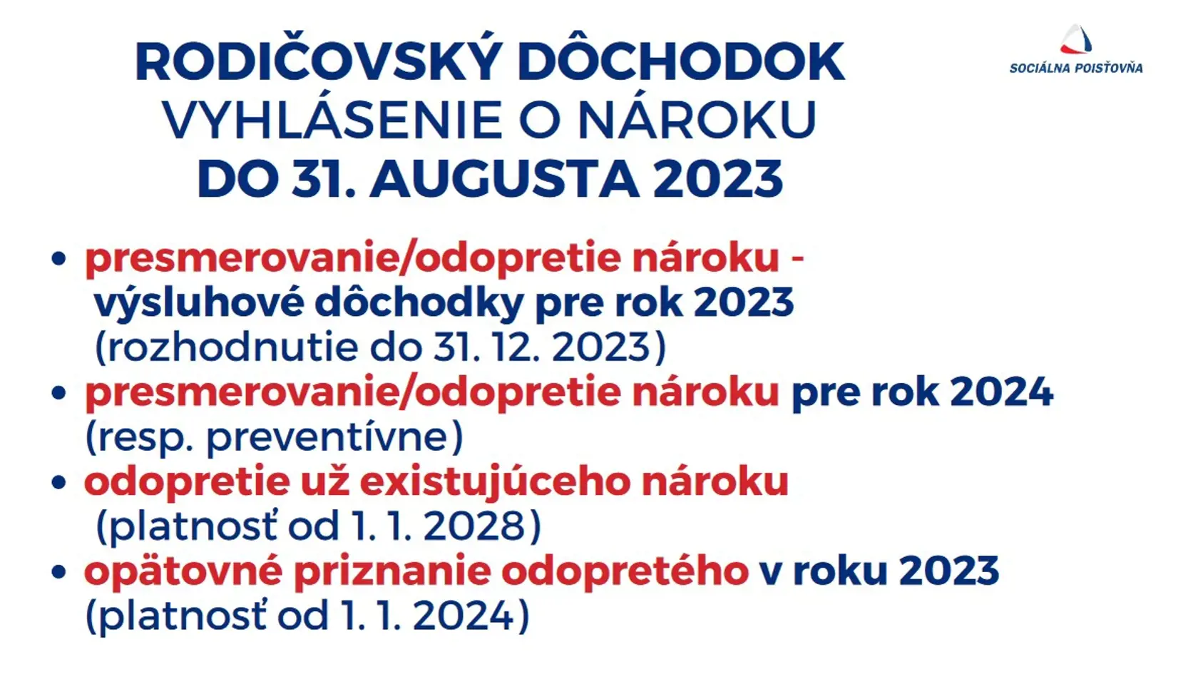 Rodičovský dôchodok - nezabudnite na vyhlásenie.