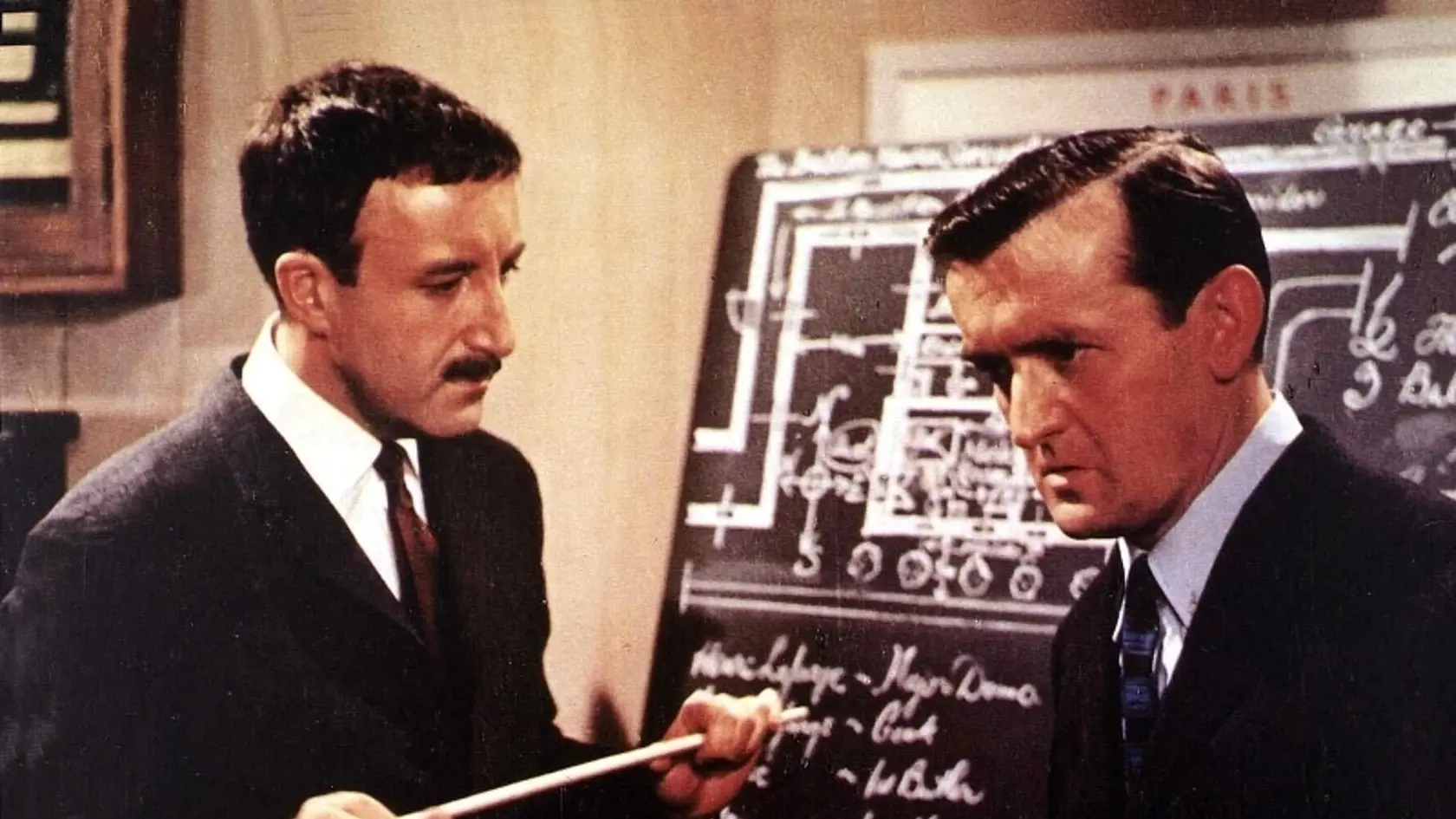 Ružový panter: Vľavo inšpektor Clouseau (Peter Sellers) a  vpravo jeho asistent Hercule (Graham Stark).