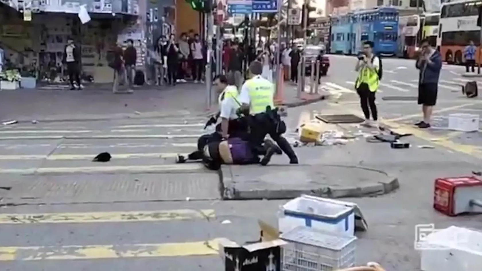 Krvavé protesty v Hongkongu