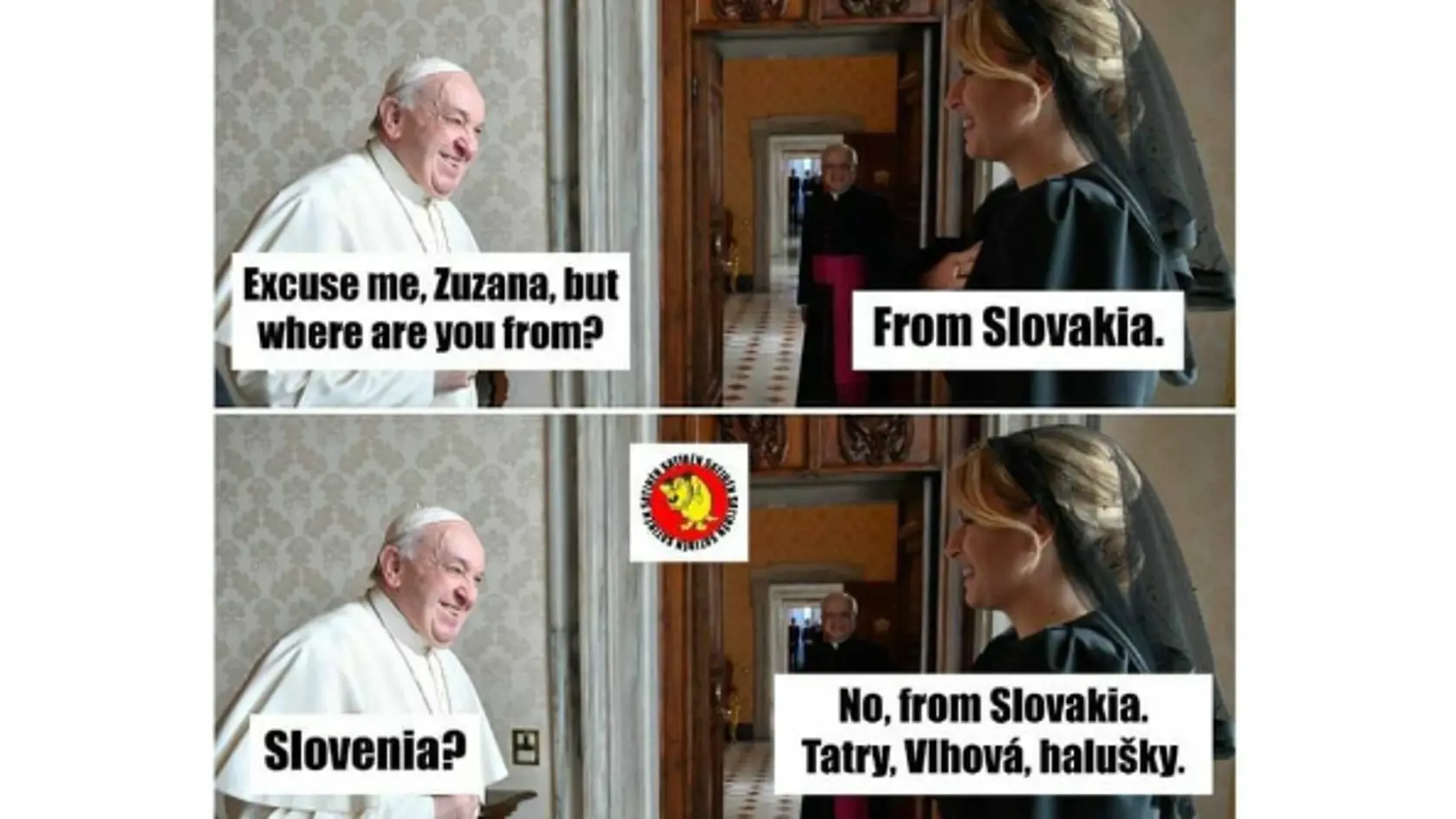 Prezidentka Zuzana Čaputová bola koncom minulého roku na návšteve u pápeža Františka. Podľa humoristov sa tam bavili aj o Slovensku...