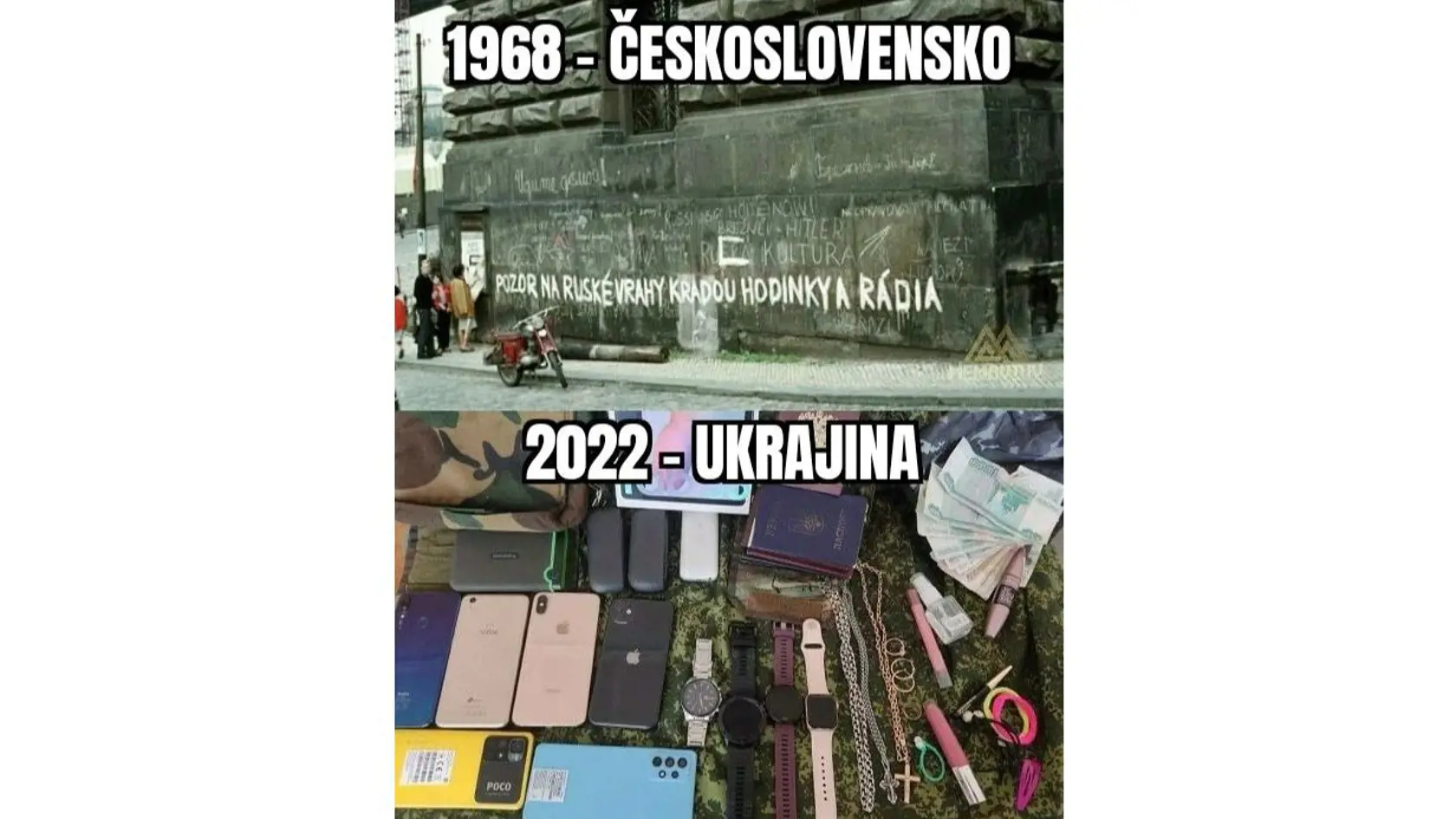 Pozorní čitatelia a pamätníci našli aj jednu veľmi zaujímavú podobnosť medzi vpádom sovietskej armády do vtedajšieho Československa a tým, čo dnes Rusko stvára na Ukrajine.