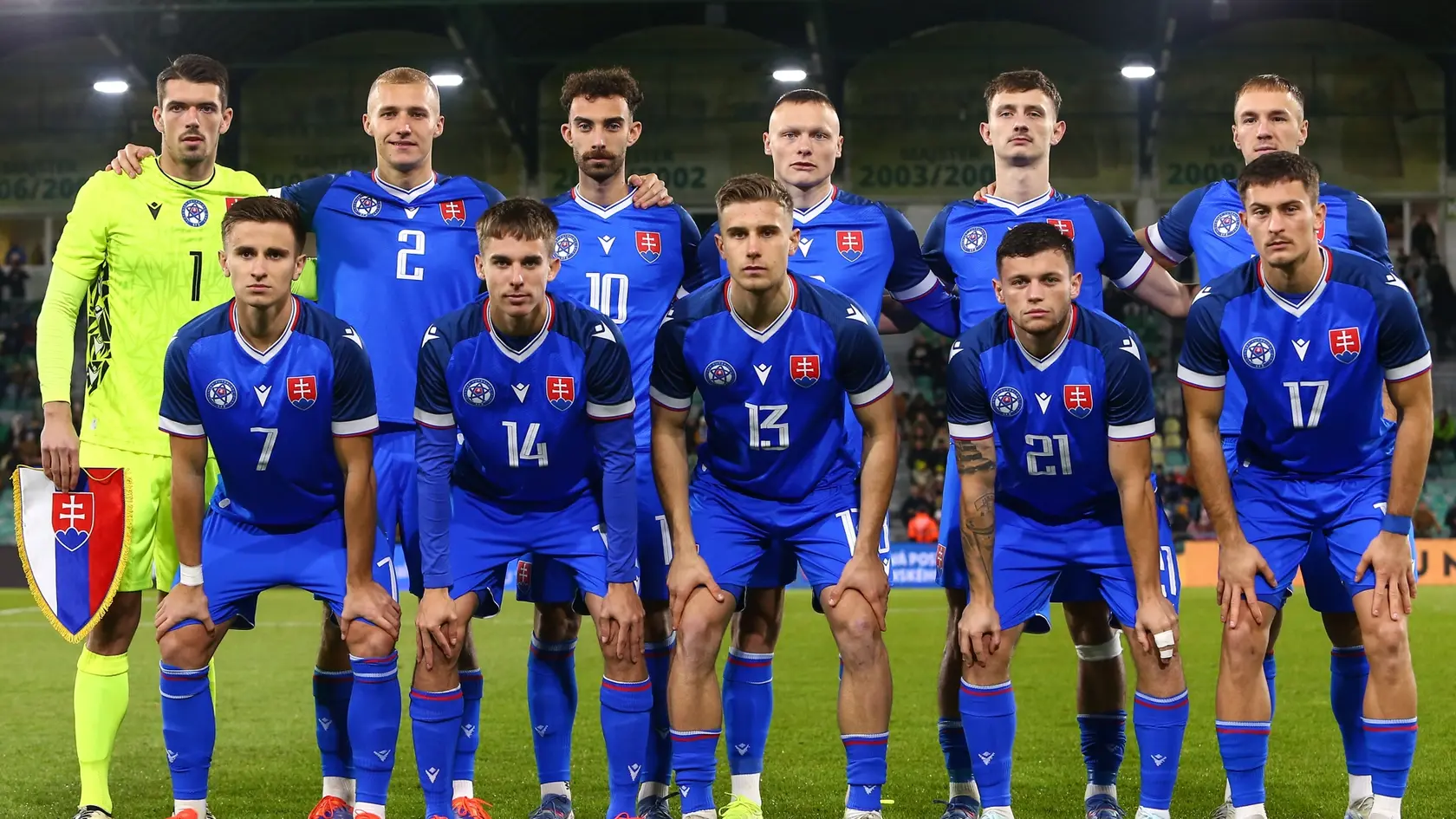 Na snímke základná zostava slovenskej futbalovej reprezentácie do 21 rokov