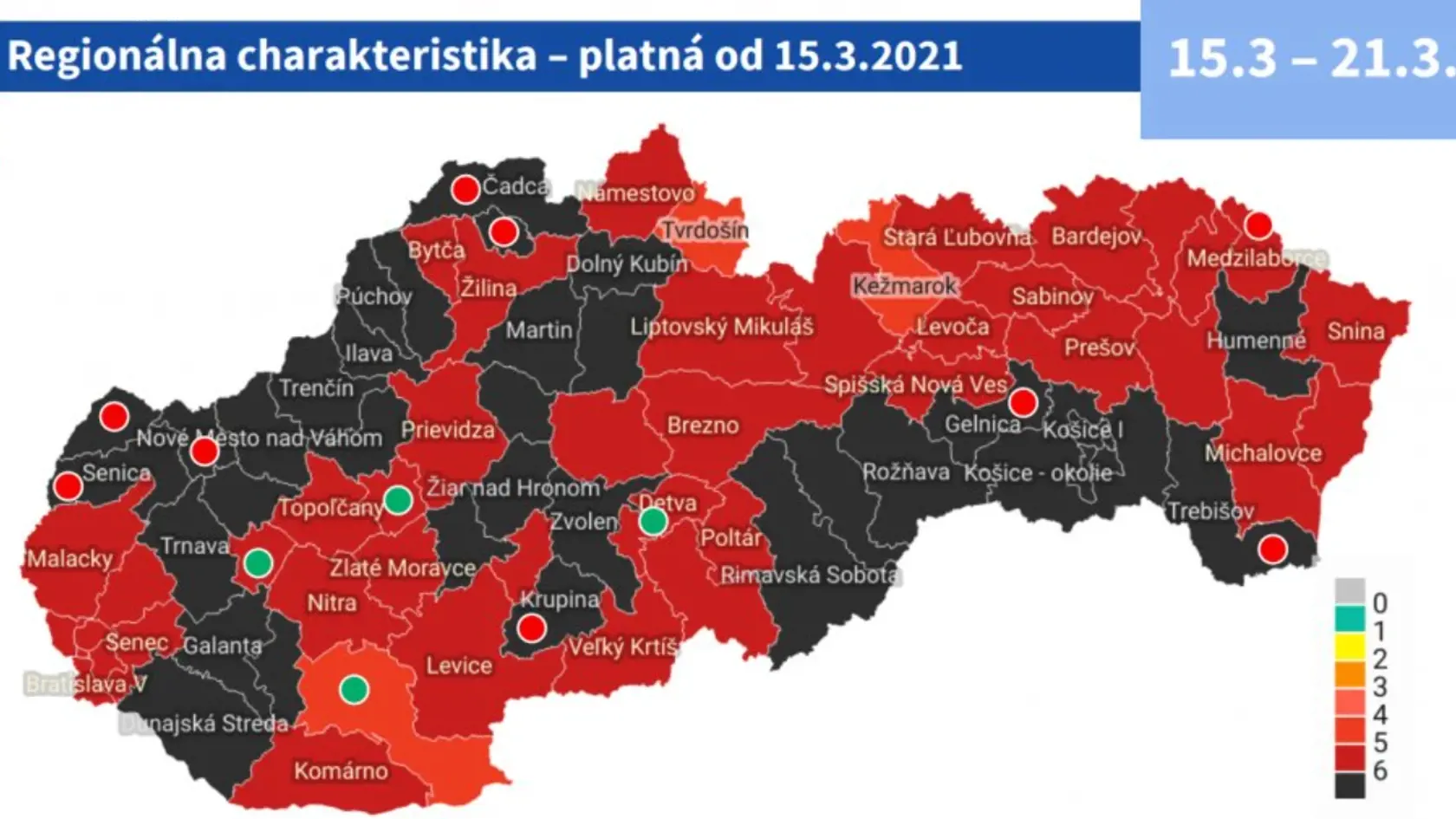 Nová mapa okresov od 15.3.