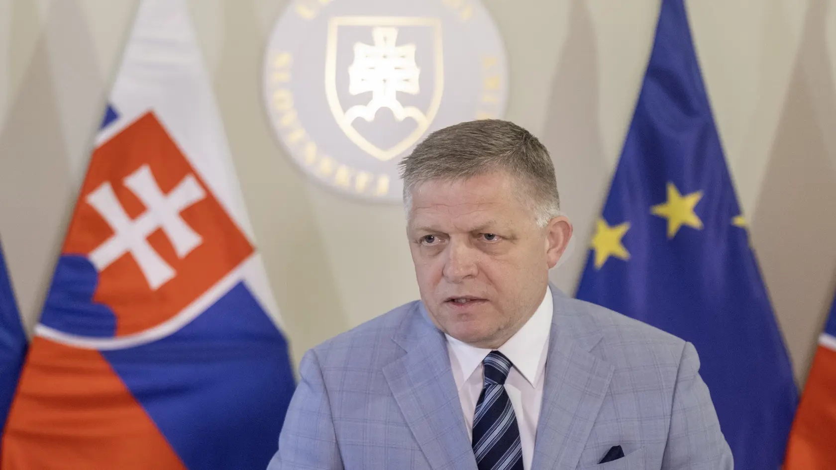 Na snímke premiér SR Robert Fico (Smer-SD) počas tlačovej konferencie po skončení rokovania 86. schôdze vlády SR 23. apríla 2025 v Bratislave.