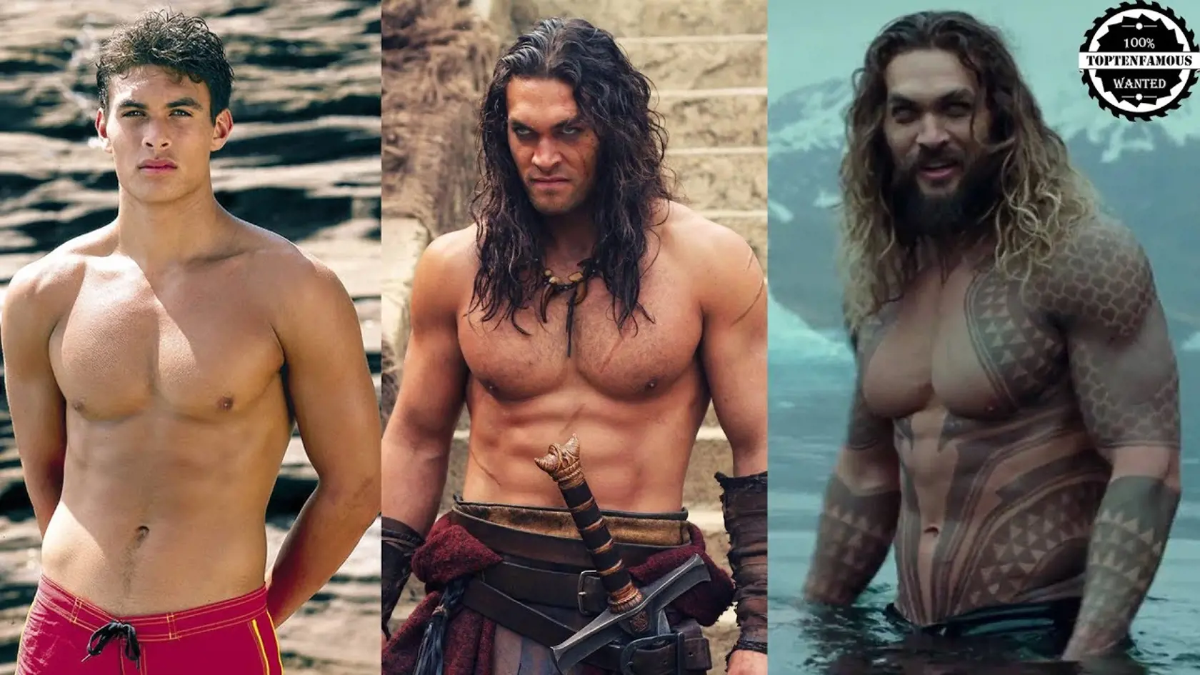 Jason Momoa. Áno, aj dnešný superhrdina Aquaman začínal v Baywatchi.
