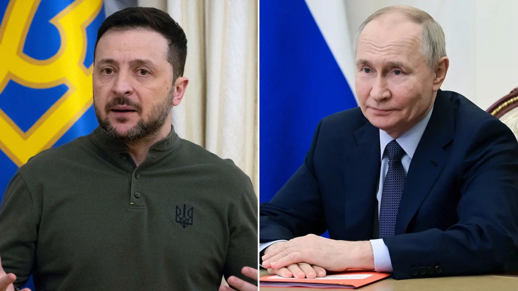 Volodymyr Zelenskyj a Vladimir Putin.