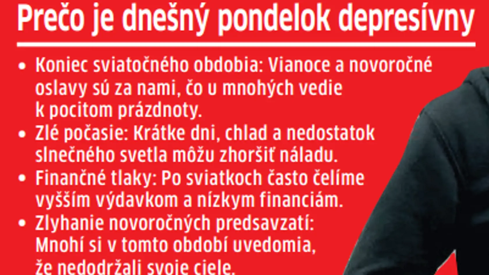 Prečo je dnes najdepresívnejší deň v roku?